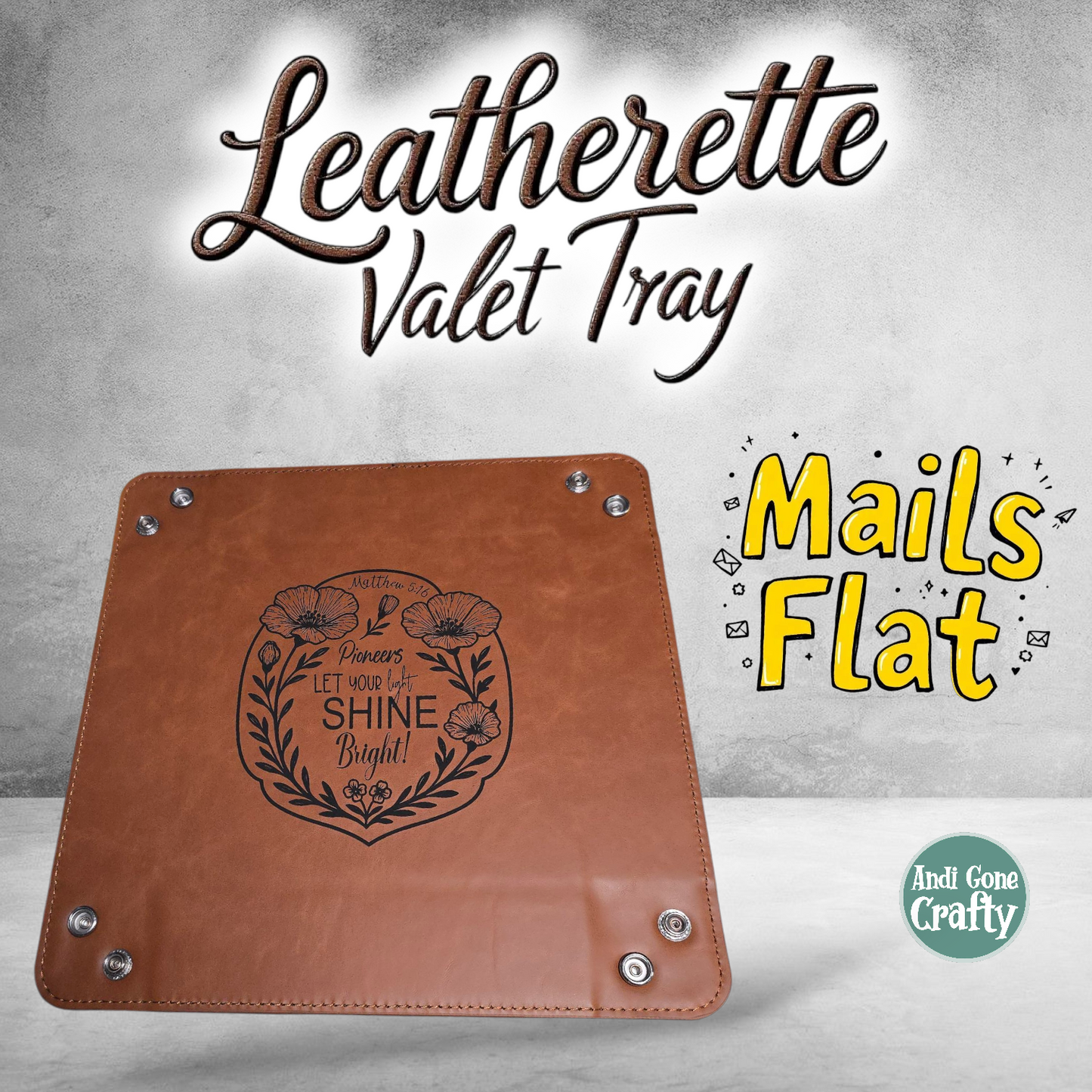 JW Pioneers Light Shine - Poppies - Leatherette Valet Tray