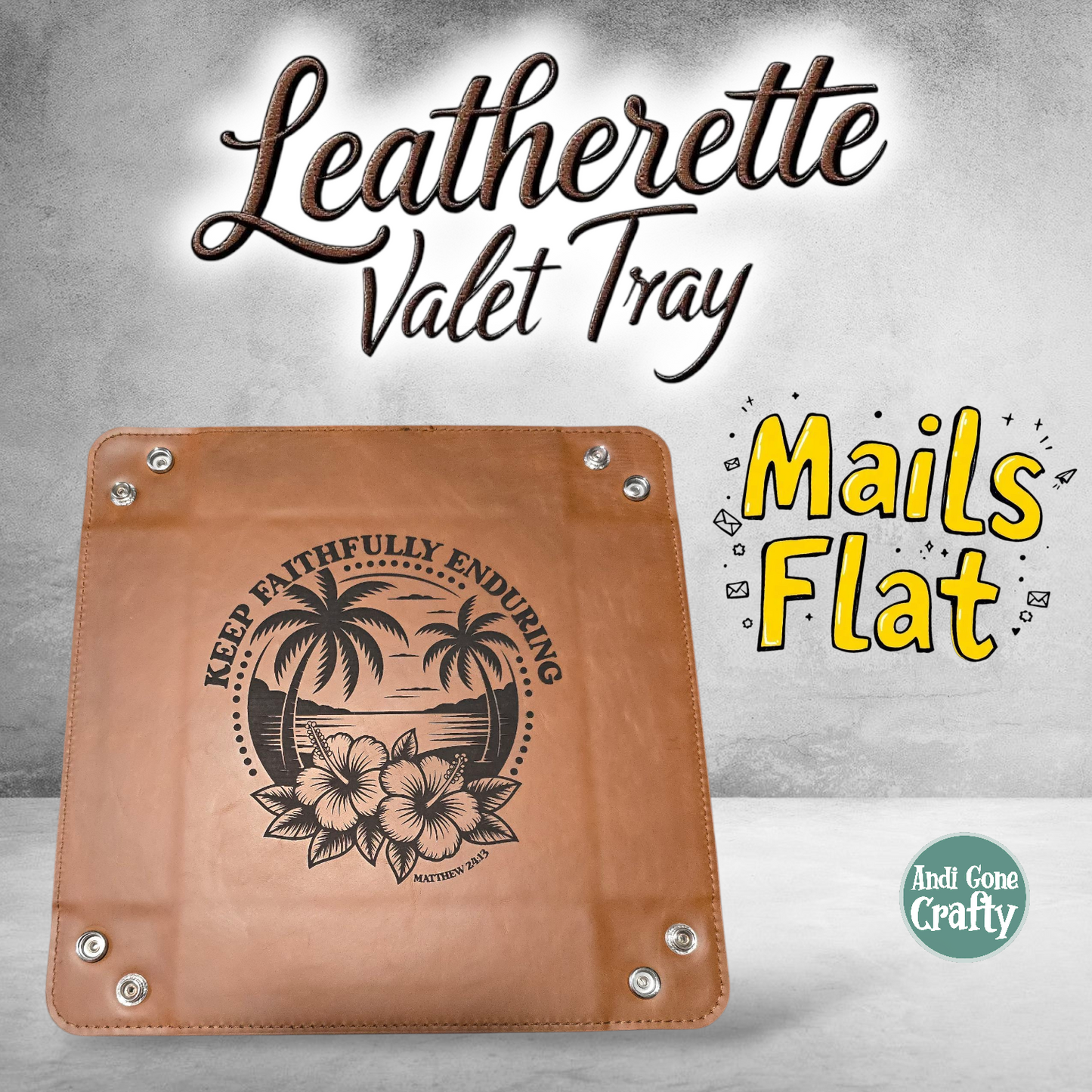 JW - Faithfully Enduring - Leatherette Valet Tray