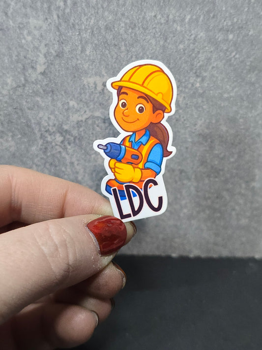 Construction Kids - LDC - Bulk Pack of 16 Stickers - Apx 2in - Water Resistant Stickers