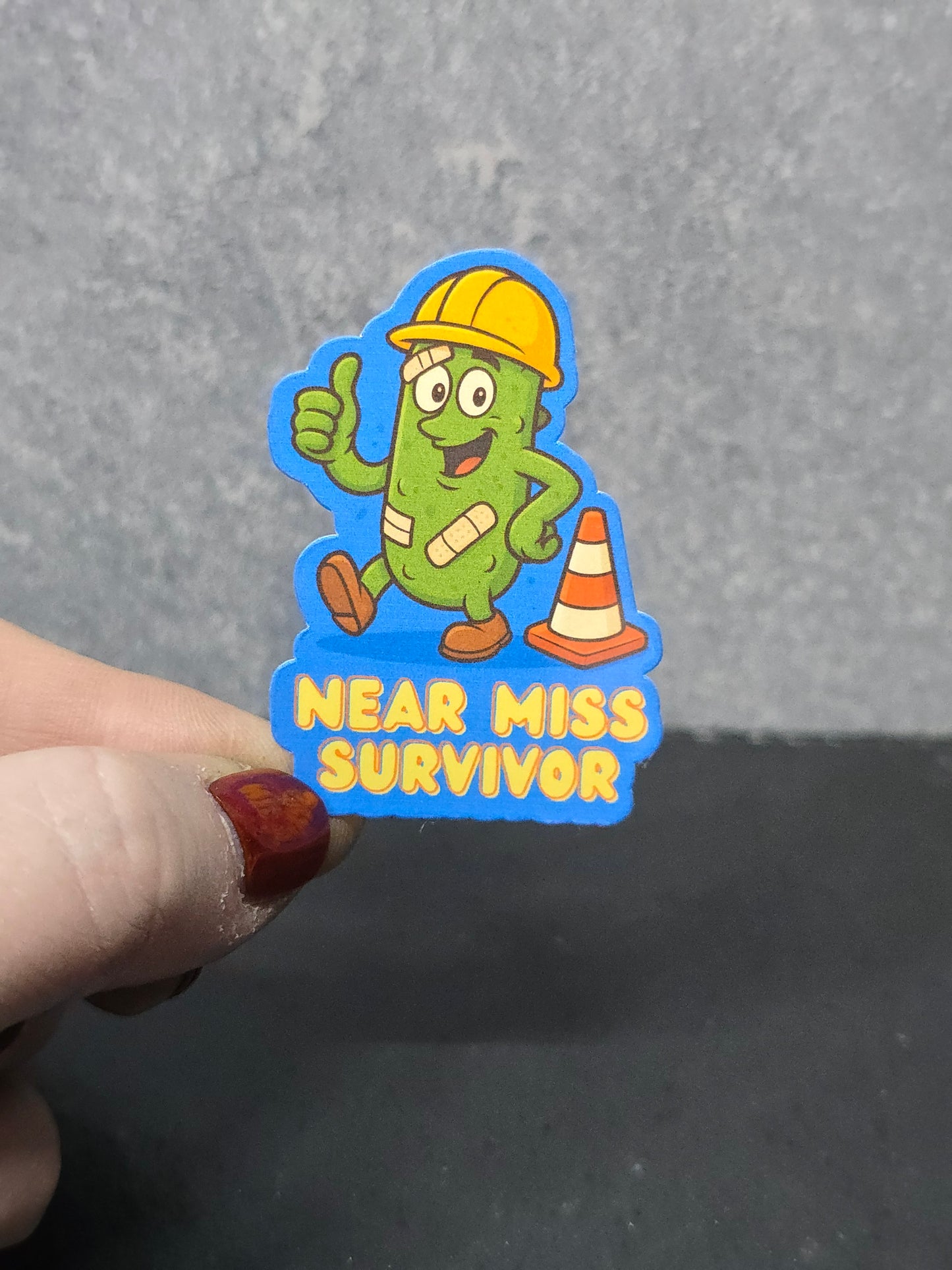 Near Miss Survivor - LDC - Bulk Pack of 16 Stickers - Apx 2in - Water Resistant Stickers