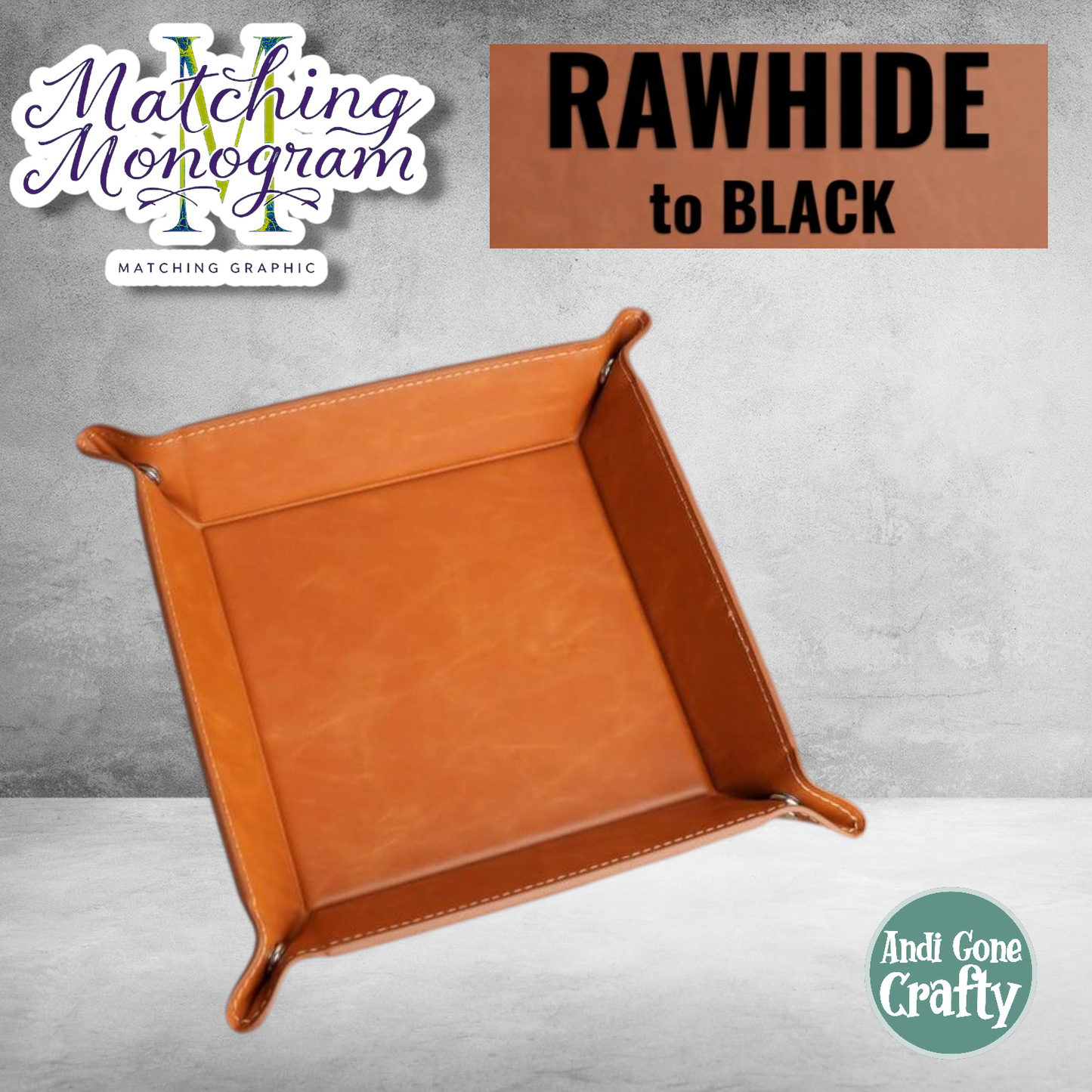 Monogram - Brown Leatherette Valet Tray