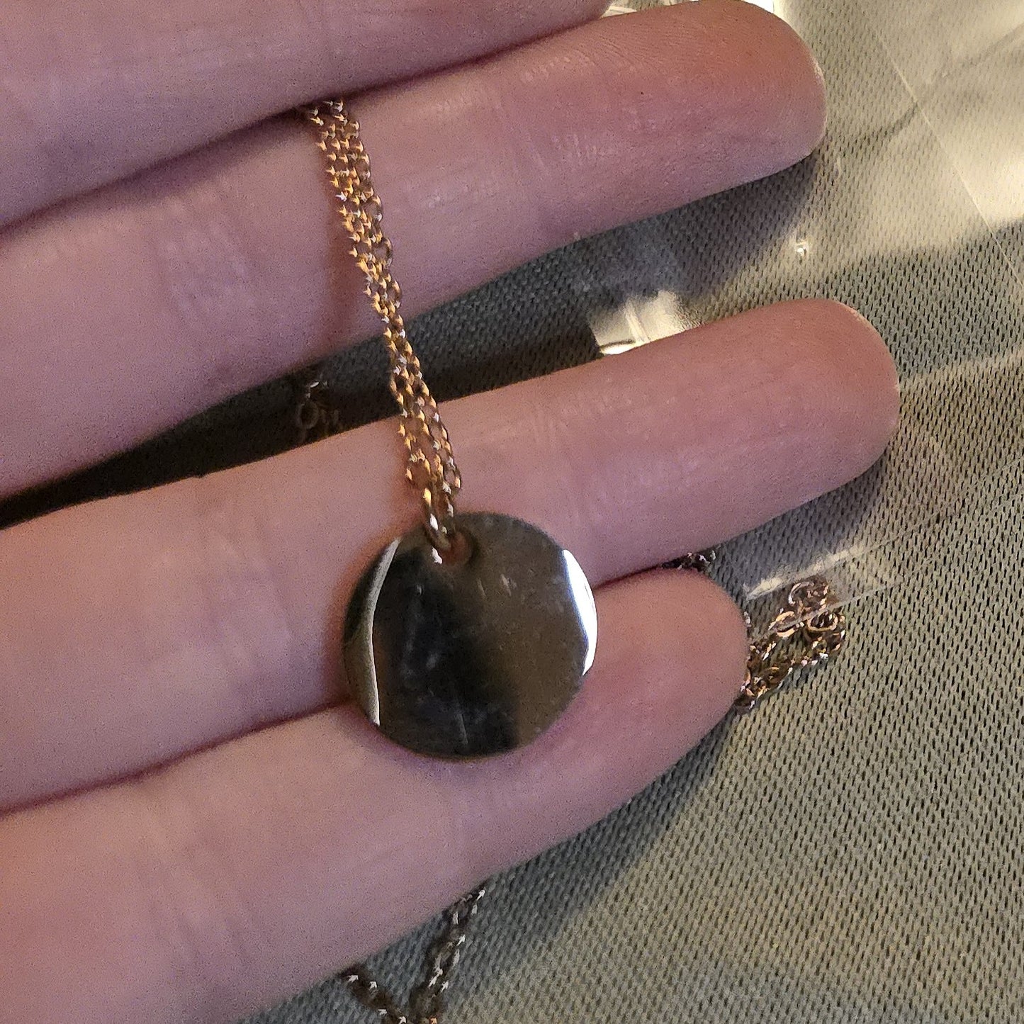 15mm Small Size Circle Pendant - Ready to be Engraved - Premium Stainless Steel Piece #700024