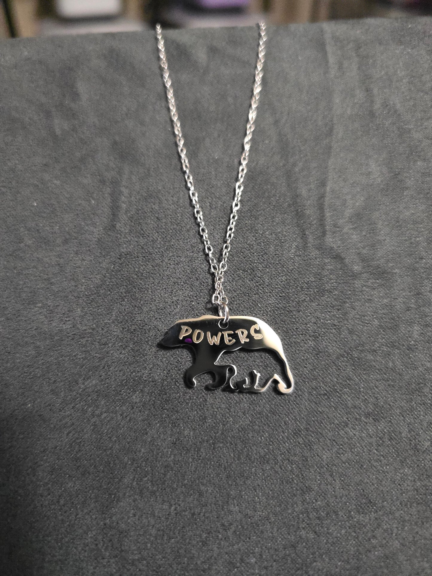 Mama Bear Necklace - Ready to be Engraved - Premium Stainless Steel Piece #700033