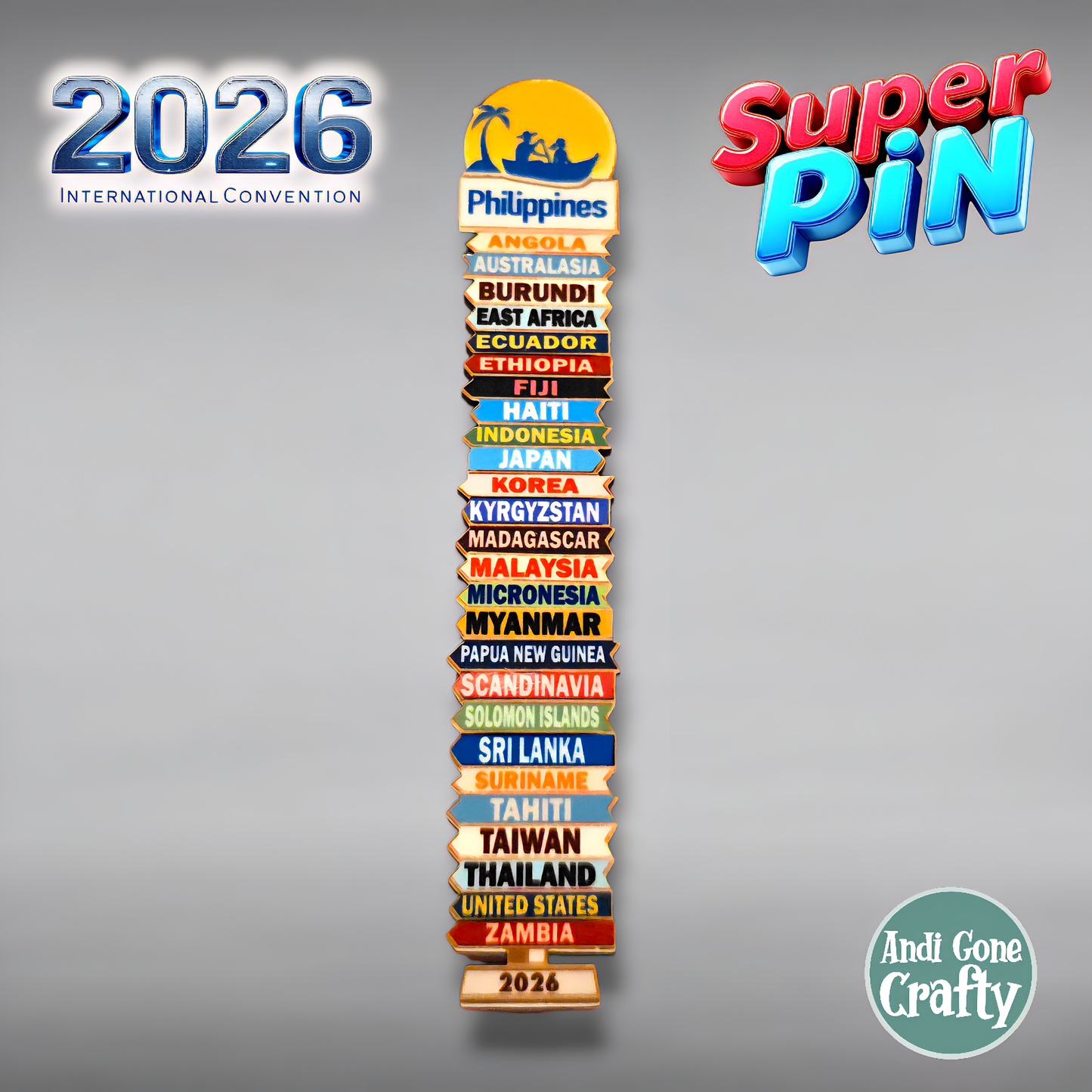 Philippines Manila - Super Pin - Invited Branches - 2026 International Convention of Jehovah's Witnesses - JW Gifts and Souvenirs