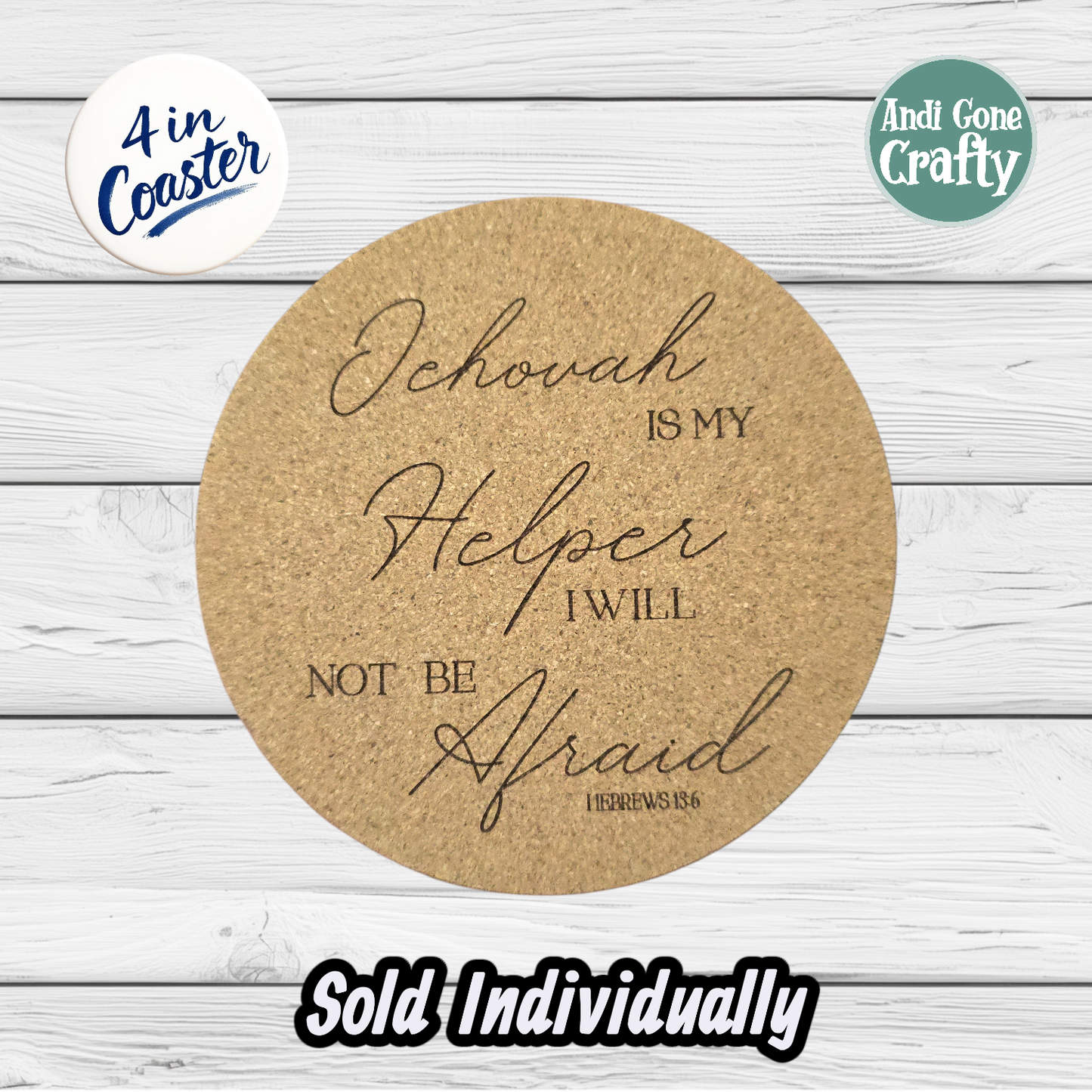 Jehovah Helper - JW 4in Cork Coaster