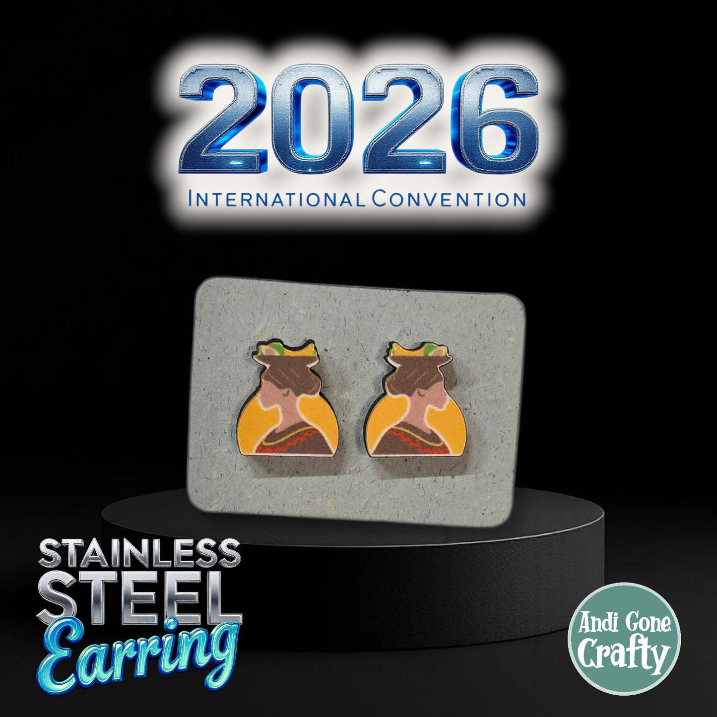 Cameroon - Douala - Stainless Steel Studs - 2026 International Convention of Jehovah's Witnesses - JW Gifts and Souvenirs
