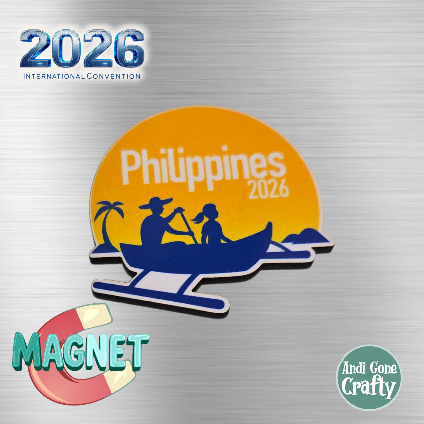 Philippines - Manila - Apx 1.75in Magnet - 2026 International Convention of Jehovah's Witnesses - JW Gifts and Souvenirs
