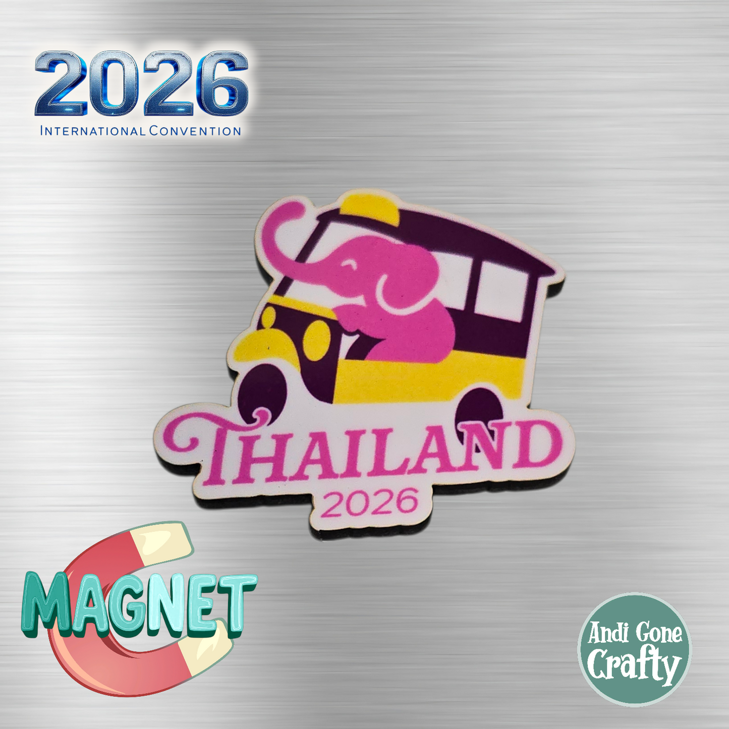 Thailand - Bangkok - Apx 1.75in Magnet - 2026 International Convention of Jehovah's Witnesses - JW Gifts and Souvenirs