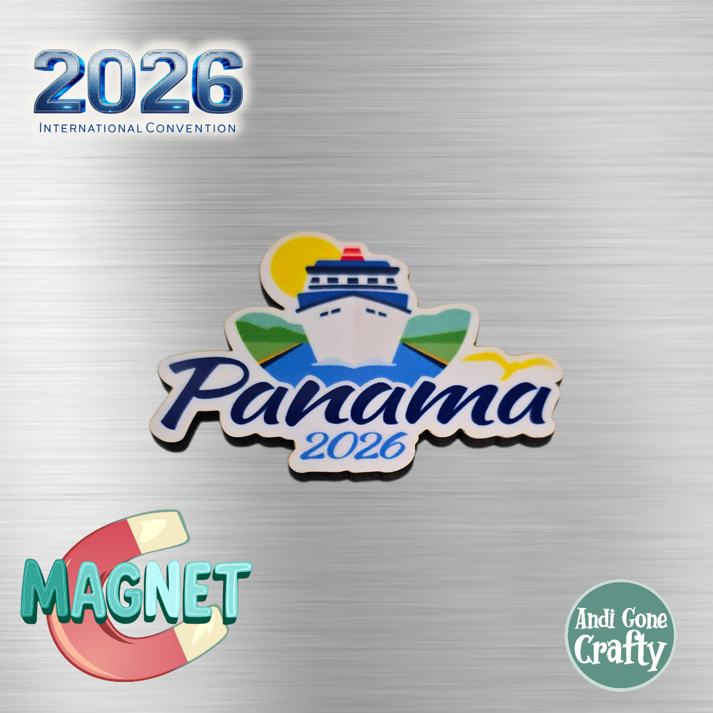 Panama - Panama City- Apx 1.75in Magnet - 2026 International Convention of Jehovah's Witnesses - JW Gifts and Souvenirs