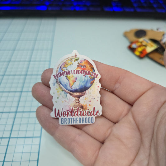 Love Brotherhood Globe - Variety Bulk Pack of 19 Stickers - Apx 2in - Water Resistant Stickers