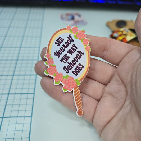 See Yourself The Way Jehovah Does - Mirror - Variety Bulk Pack of 15 Stickers - Apx 2in - Water Resistant Stickers