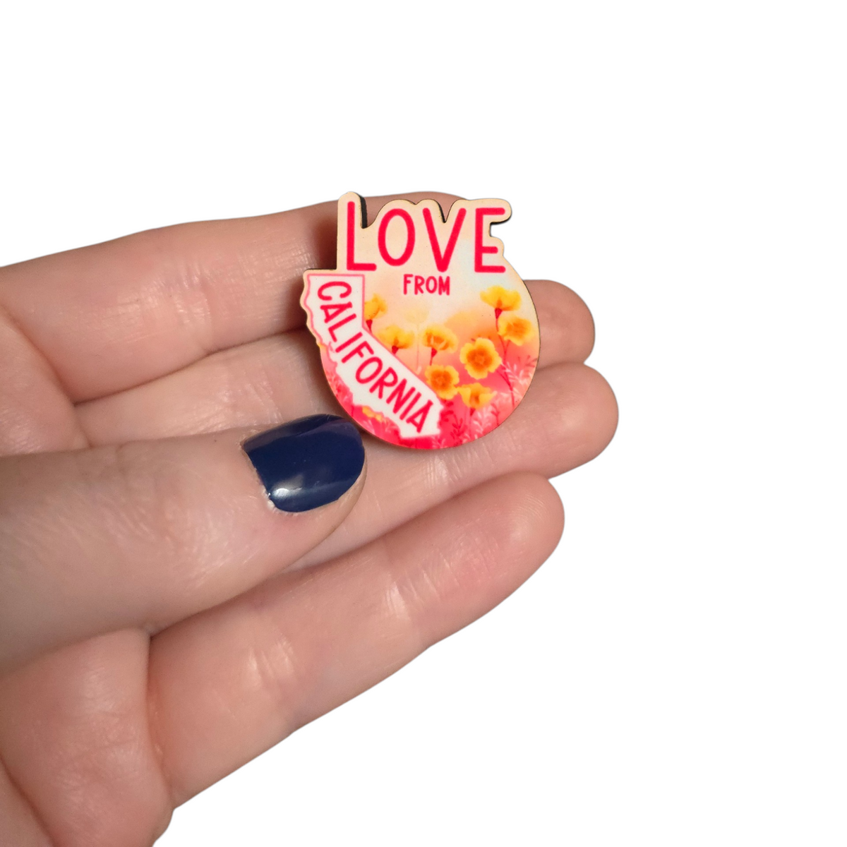 Pink Poppies - CA State - LOVE From California - JW Pin