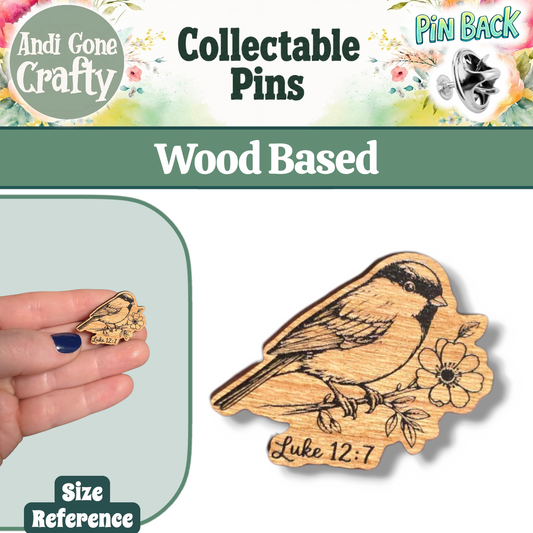 Flower Branch - Sparrow - JW Encourage Pin