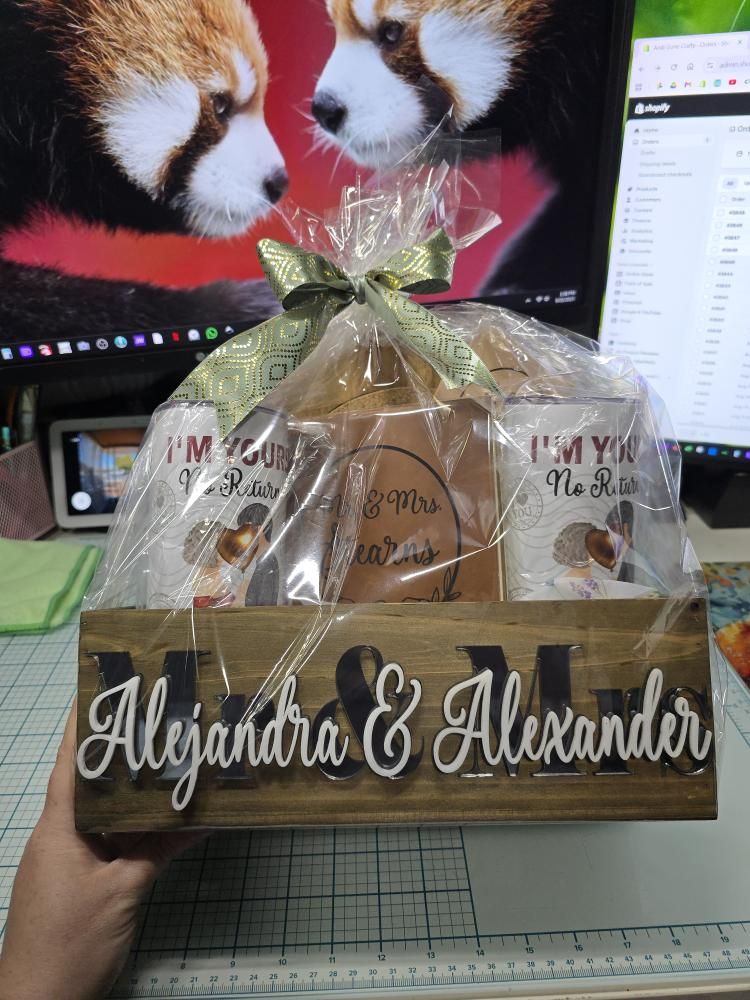 Base Crate with Black Mirror & White Acrylic Text