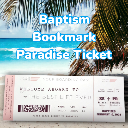 JW Bookmark - Baptism - Custom Assembly and Baptized date - 1 Pack