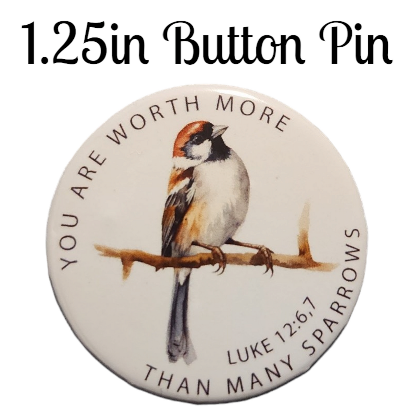 JW - 1.25" Button Pin - Sparrows - B