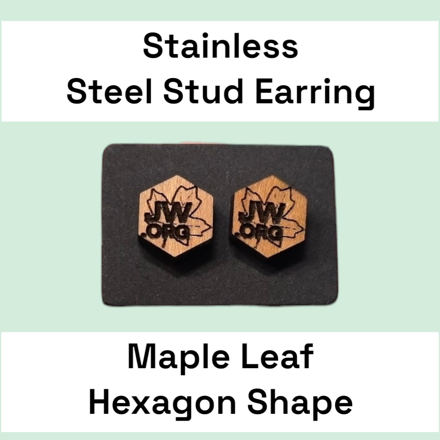 Maple Leaf - Wood JW Earring - Stainless Steel Posts