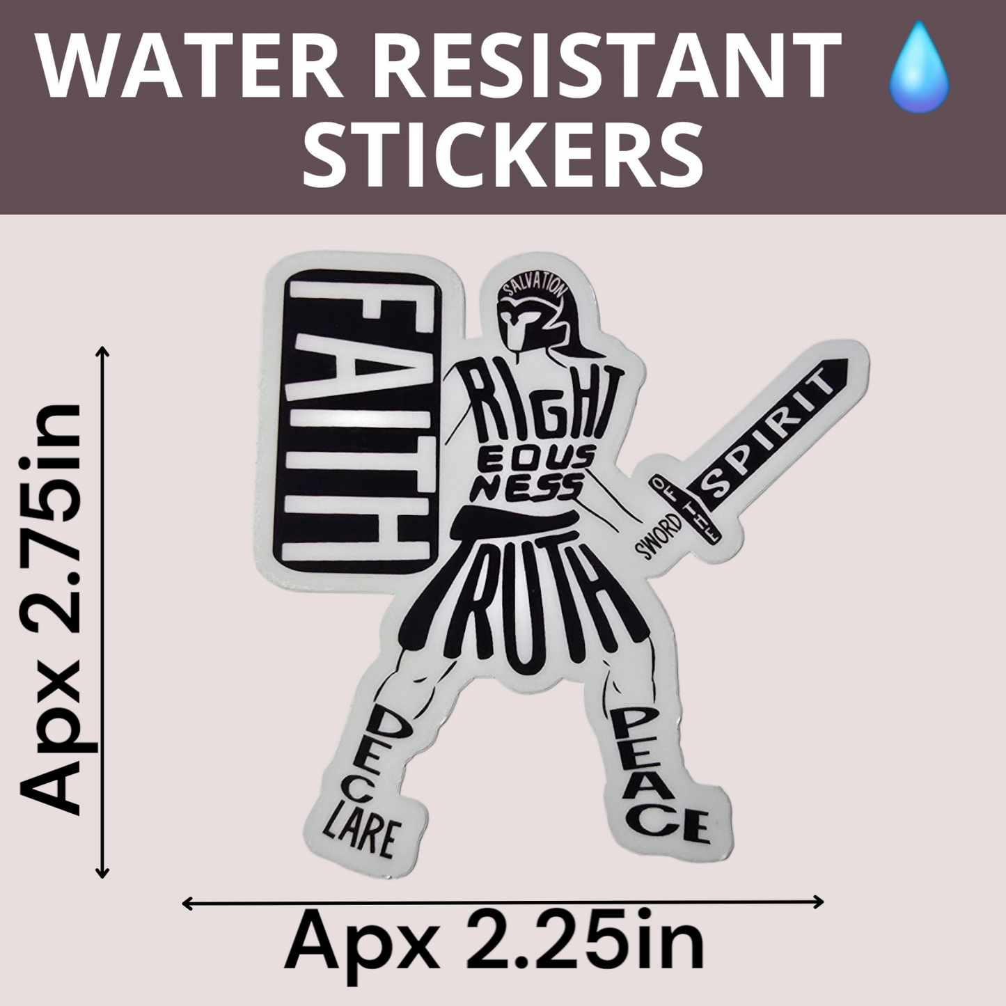 Suit of Armor- Water Resistant Stickers (Bulk Pack of 16 Stickers)