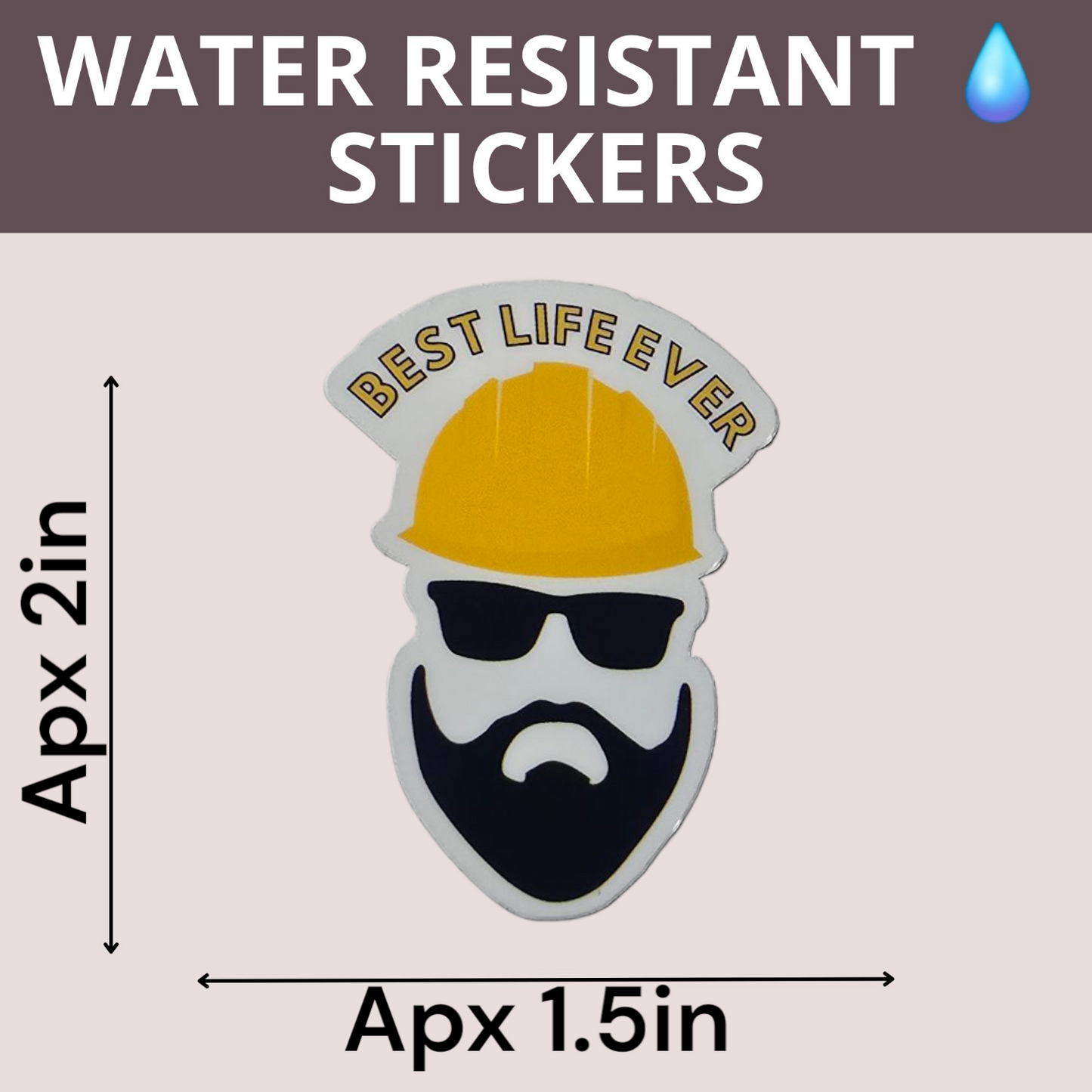 Best Life Ever - LDC Beard - Water Resistant Stickers (Bulk Pack of 23 Stickers)