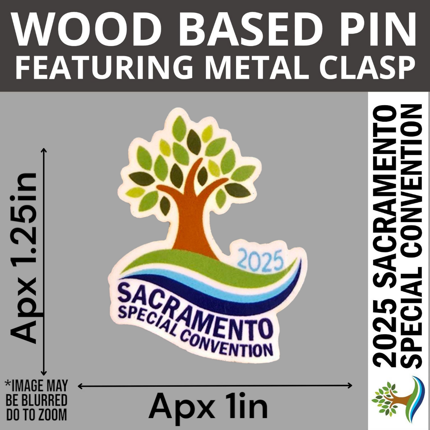 Tree Logo With Words - Pin - United States Sacramento (California) - 2025 Special Convention of Jehovah's Witnesses - JW Gifts and Souvenirs