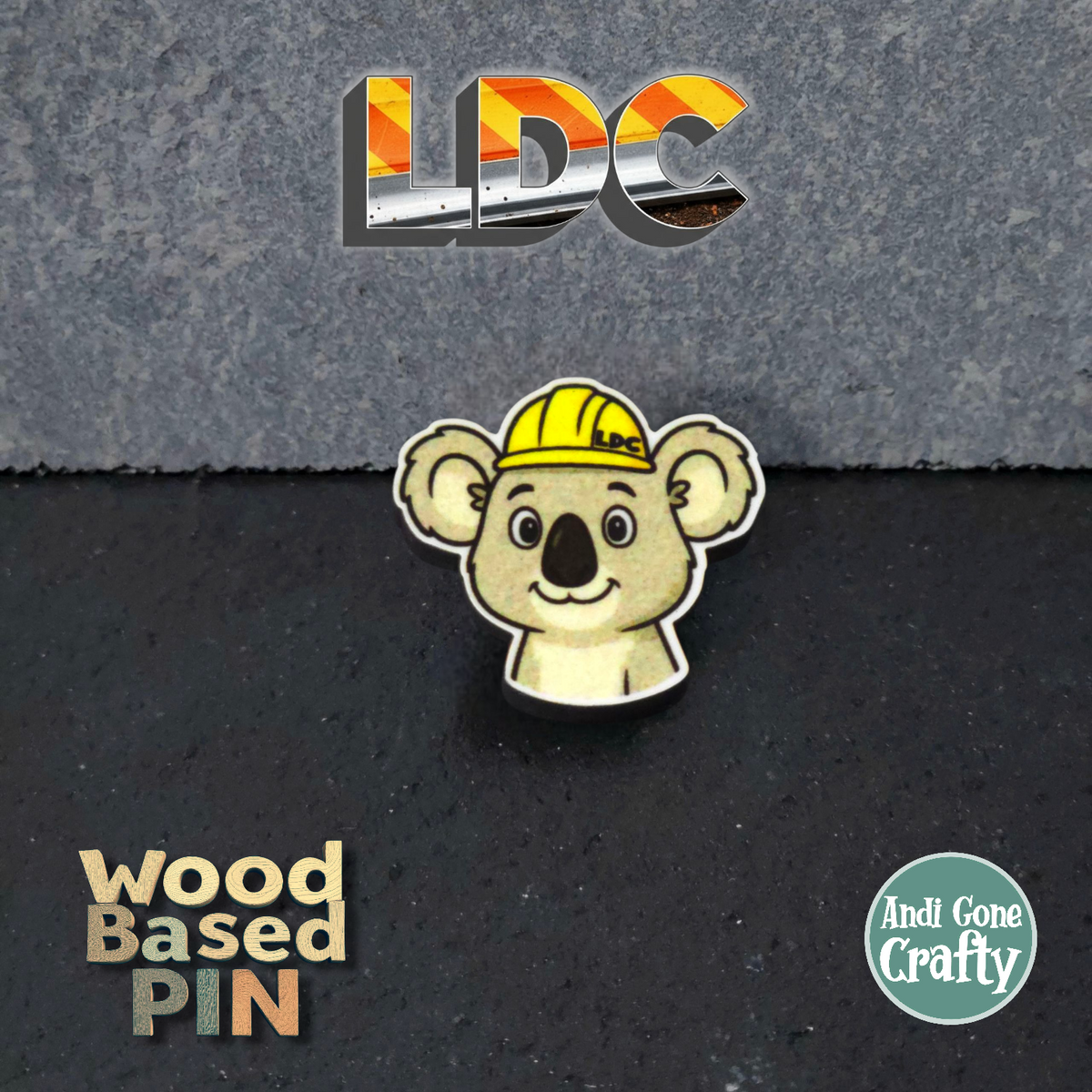 Koala Head - Construction Animals - LDC - JW Pin - Full Color