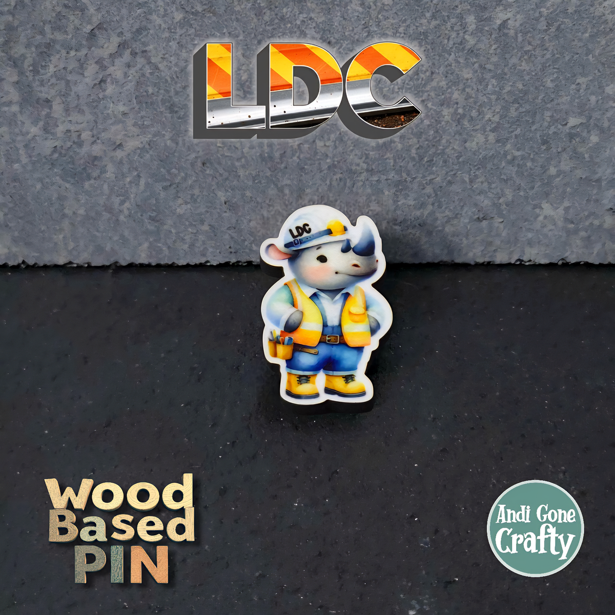 Rhino Full Body - Construction Animals - LDC - JW Pin - Full Color