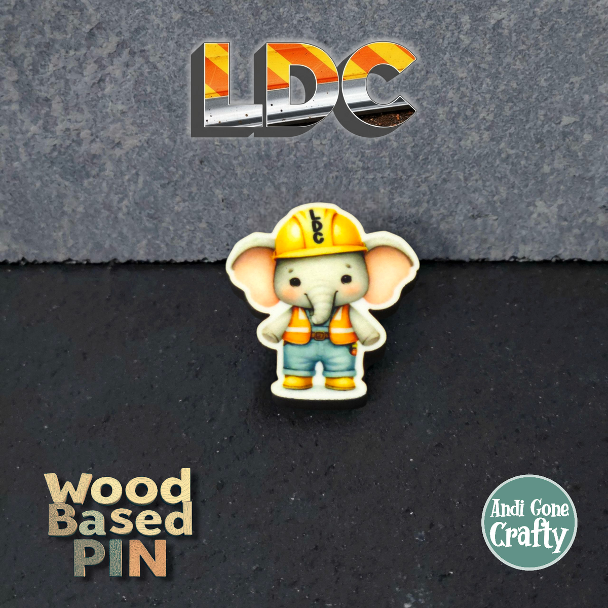 Elephant Full Body - Construction Animals - LDC - JW Pin - Full Color