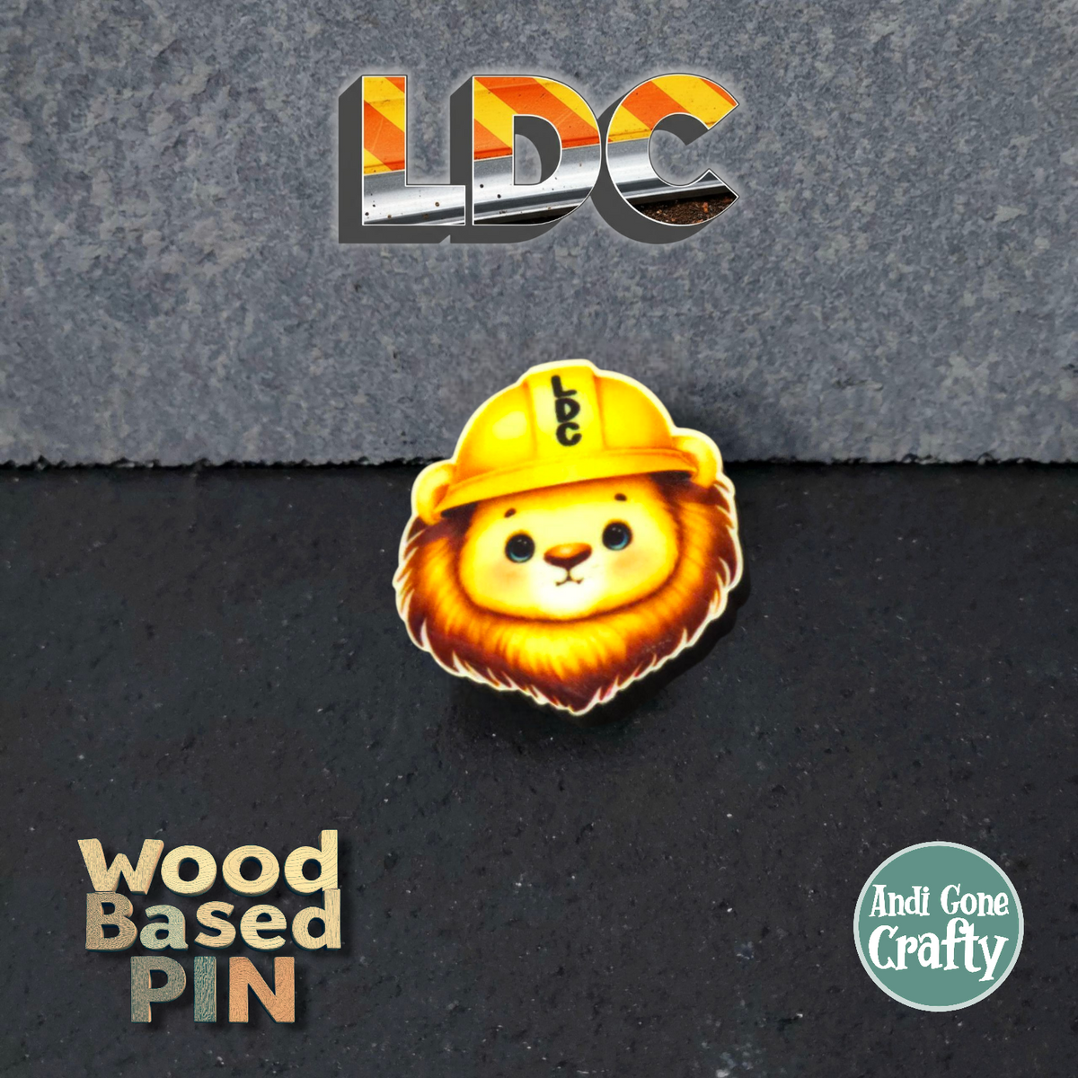 Lion Head - Construction Animals - LDC - JW Pin - Full Color