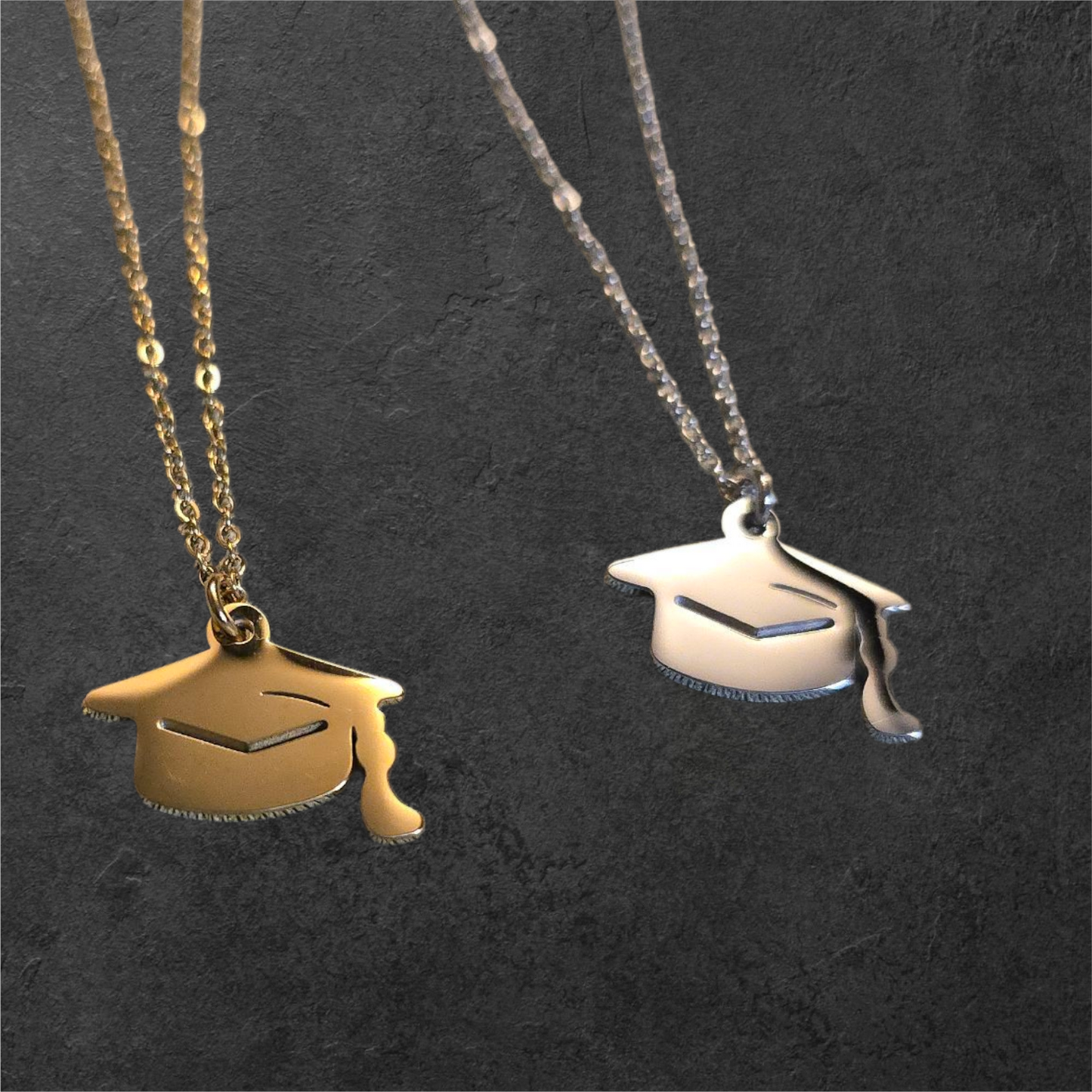 Grad Cap Necklace - Ready to be Engraved - Premium Stainless Steel Piece #700036