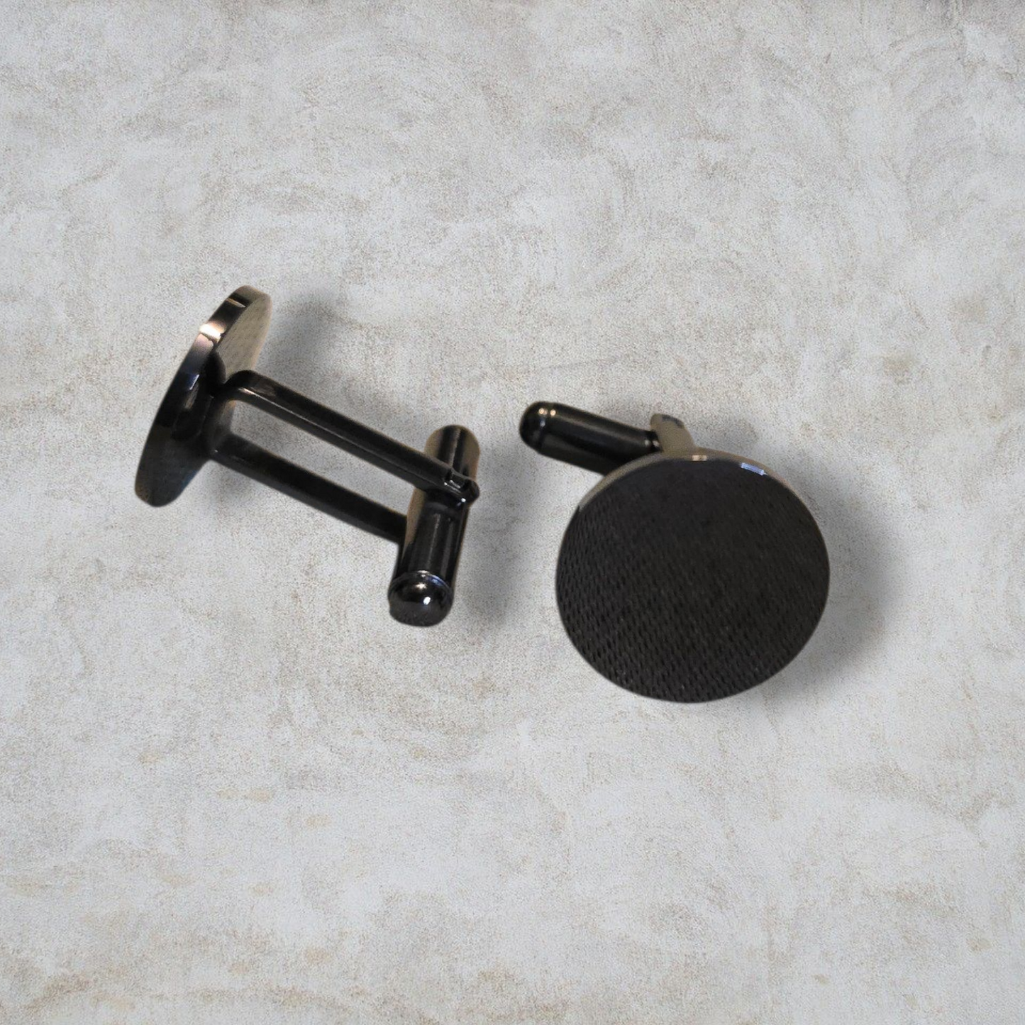 Black Cufflink - Ready to be Engraved - Premium Stainless Steel Piece #700010