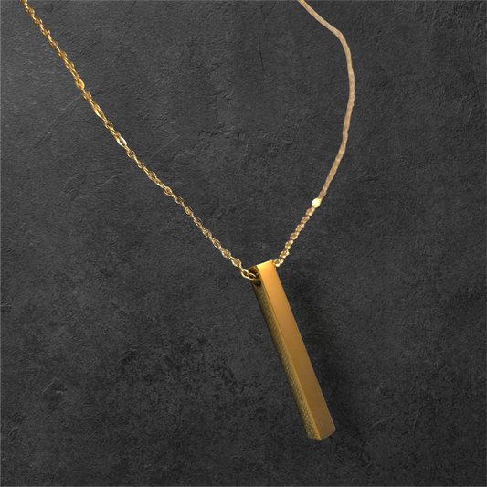 4 Sided Bar Pendant - Ready to be Engraved - Premium Stainless Steel Piece #700005