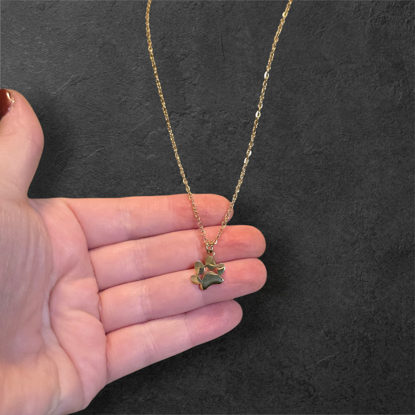 "Petite" Paw Necklace - Ready to be Engraved - Premium Stainless Steel Piece #700002