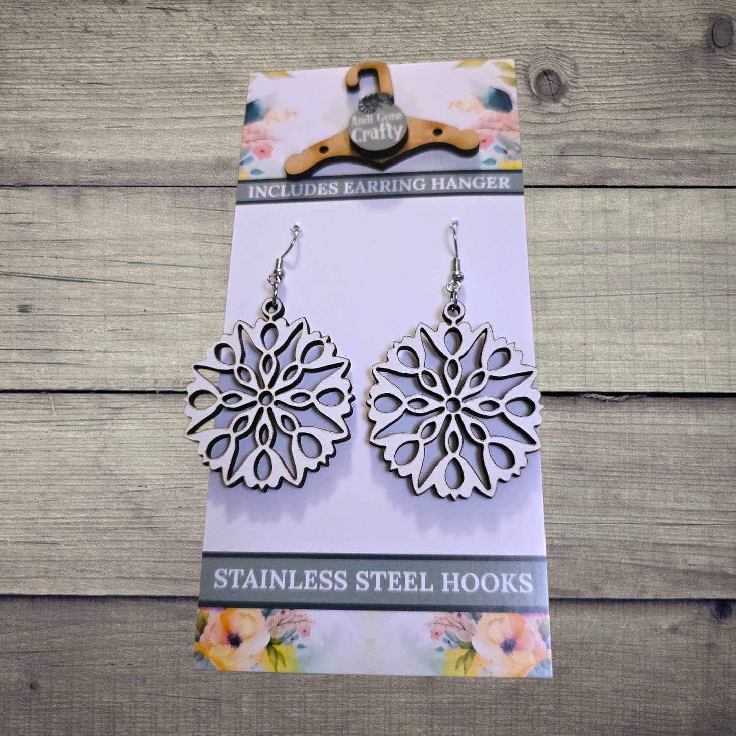 Shape - (Lightweight Wood and Stainless Steel Hooks) - Earring Number 300453