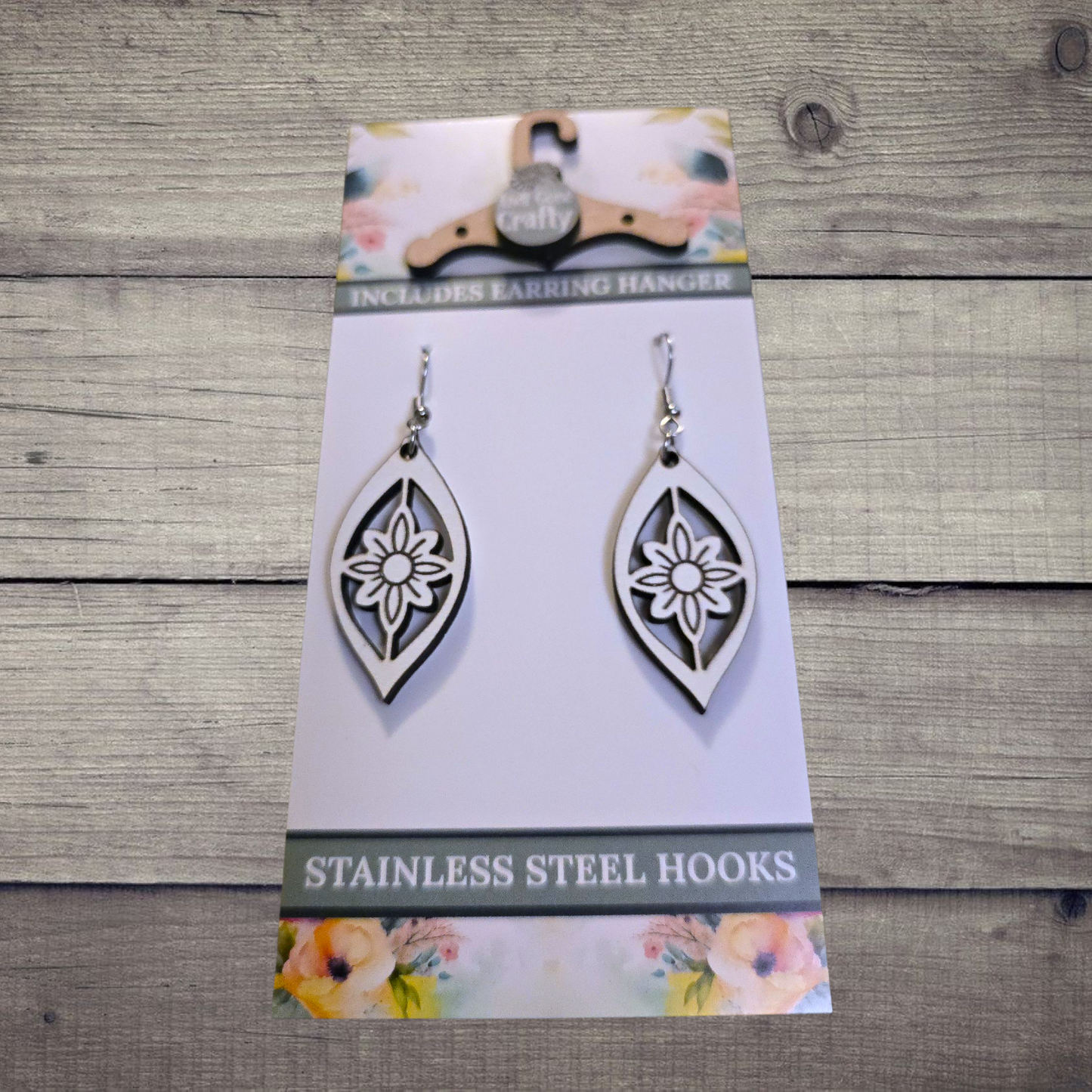 Shape - (Lightweight Wood and Stainless Steel Hooks) - Earring Number 300384