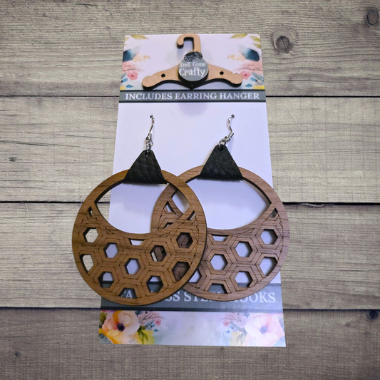 Large Shape (4 colors available) - (Lightweight Wood and Stainless Steel Hooks) - Earring Number 300003
