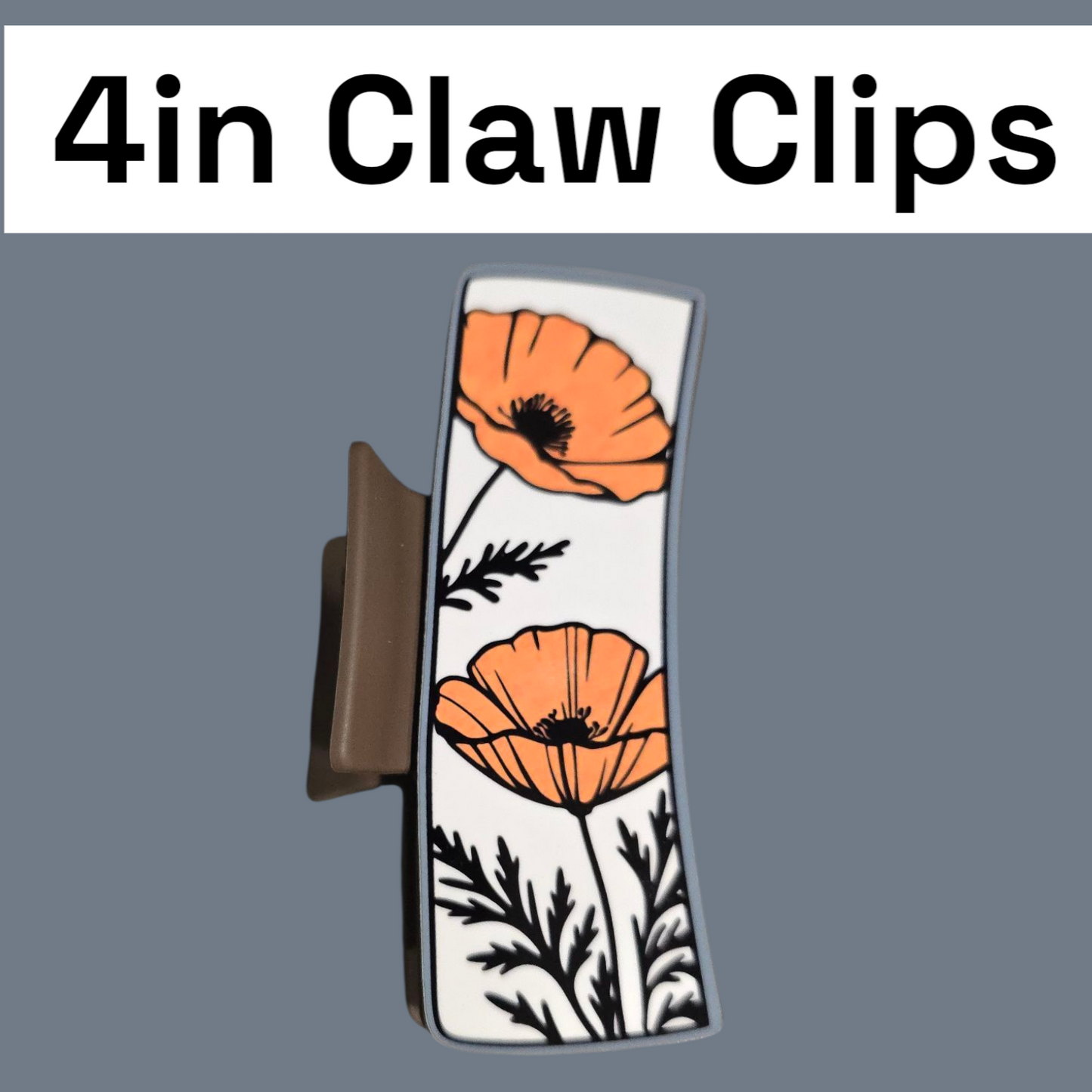 4in Hair Clip - Poppies