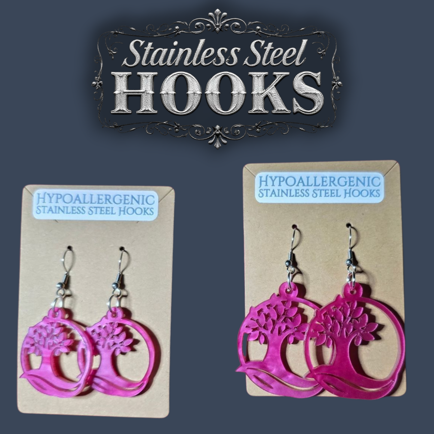 Premium Tree Dangle Earrings - 2025 Sacramento Special Convention - Stainless Steel Hooks