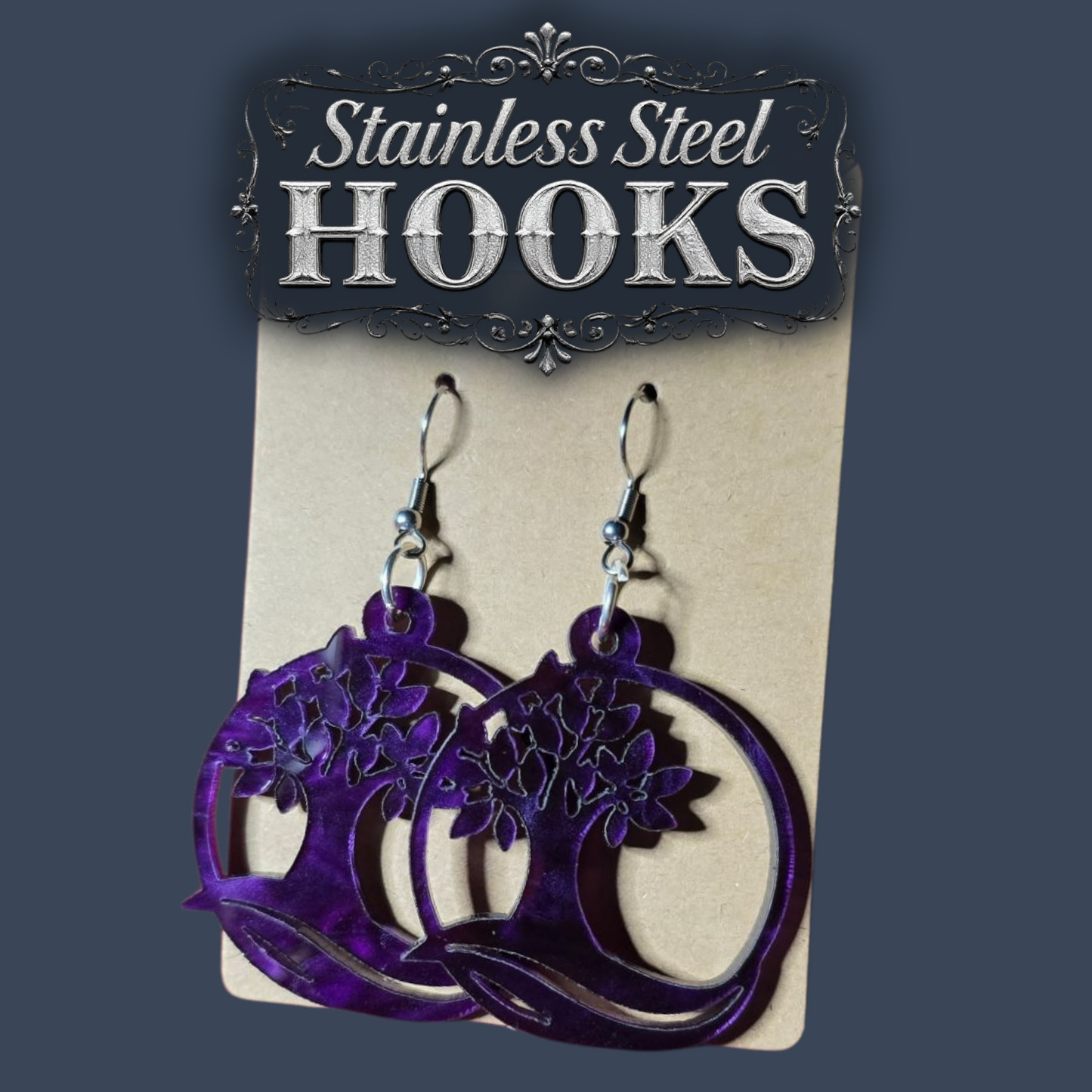 Premium Tree Dangle Earrings - 2025 Sacramento Special Convention - Stainless Steel Hooks