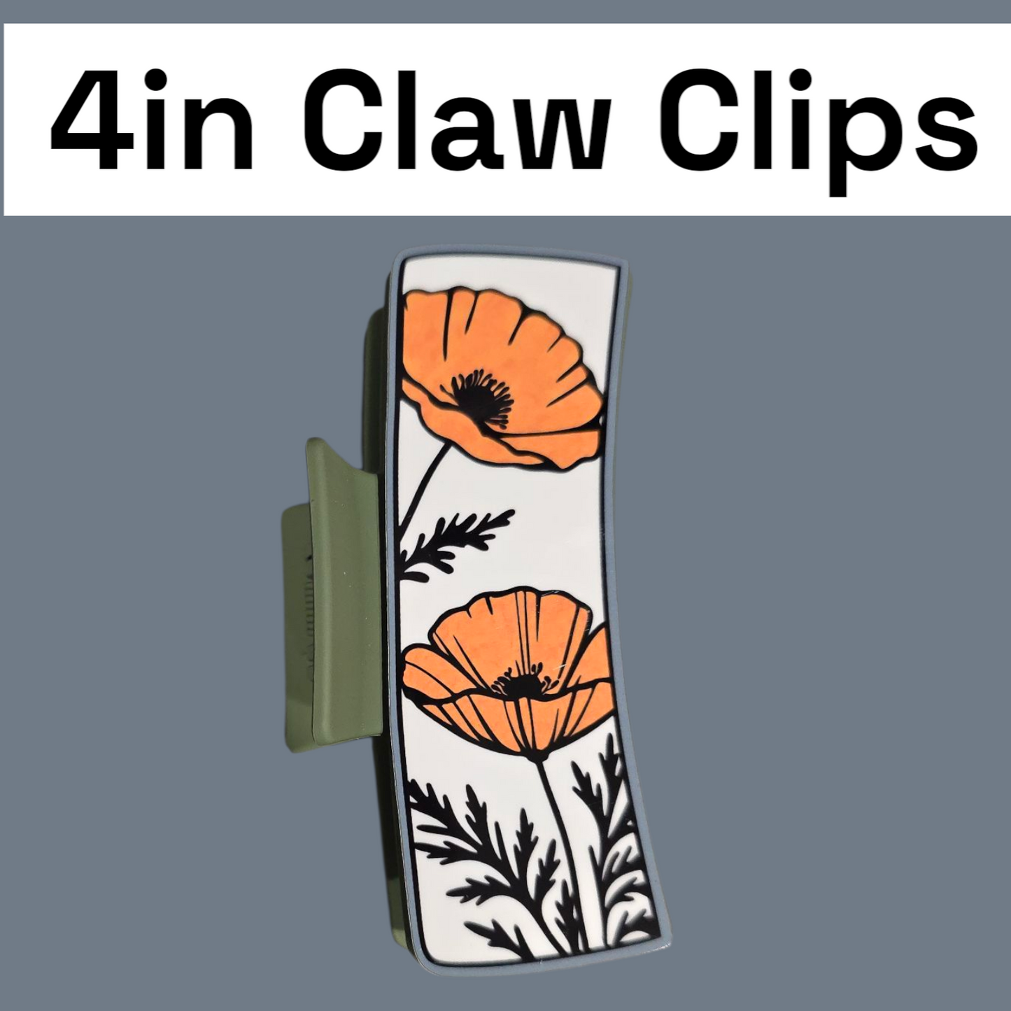 4in Hair Clip - Poppies