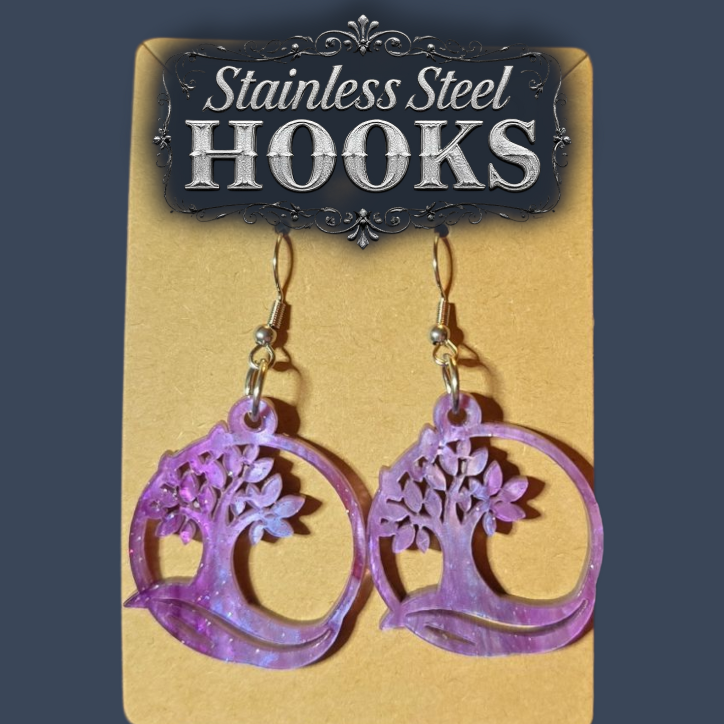 Premium Tree Dangle Earrings - 2025 Sacramento Special Convention - Stainless Steel Hooks