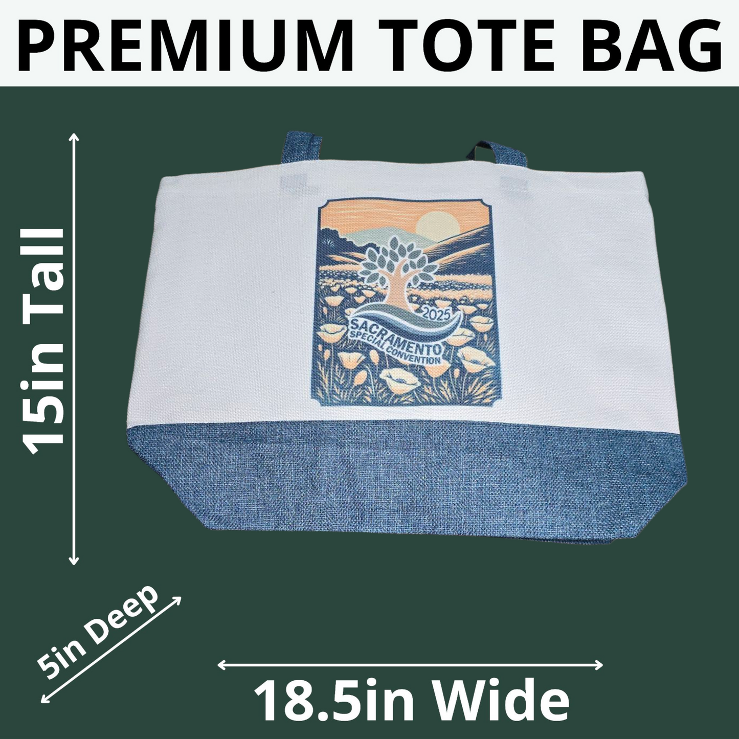 Pastel Poppy Field with Tree - Premium Tote Bag