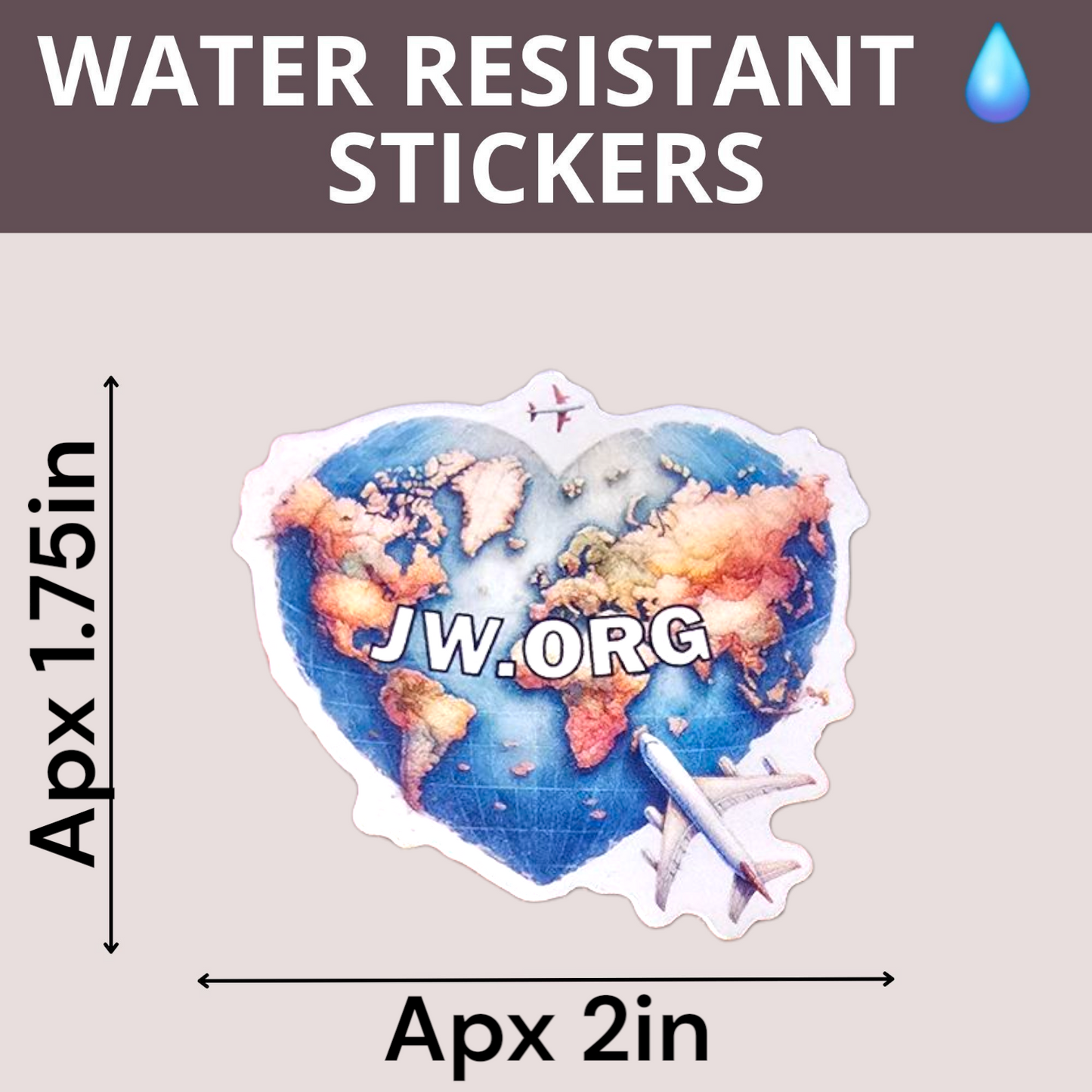 Travel Heart Water Resistant Stickers (17 Pack)