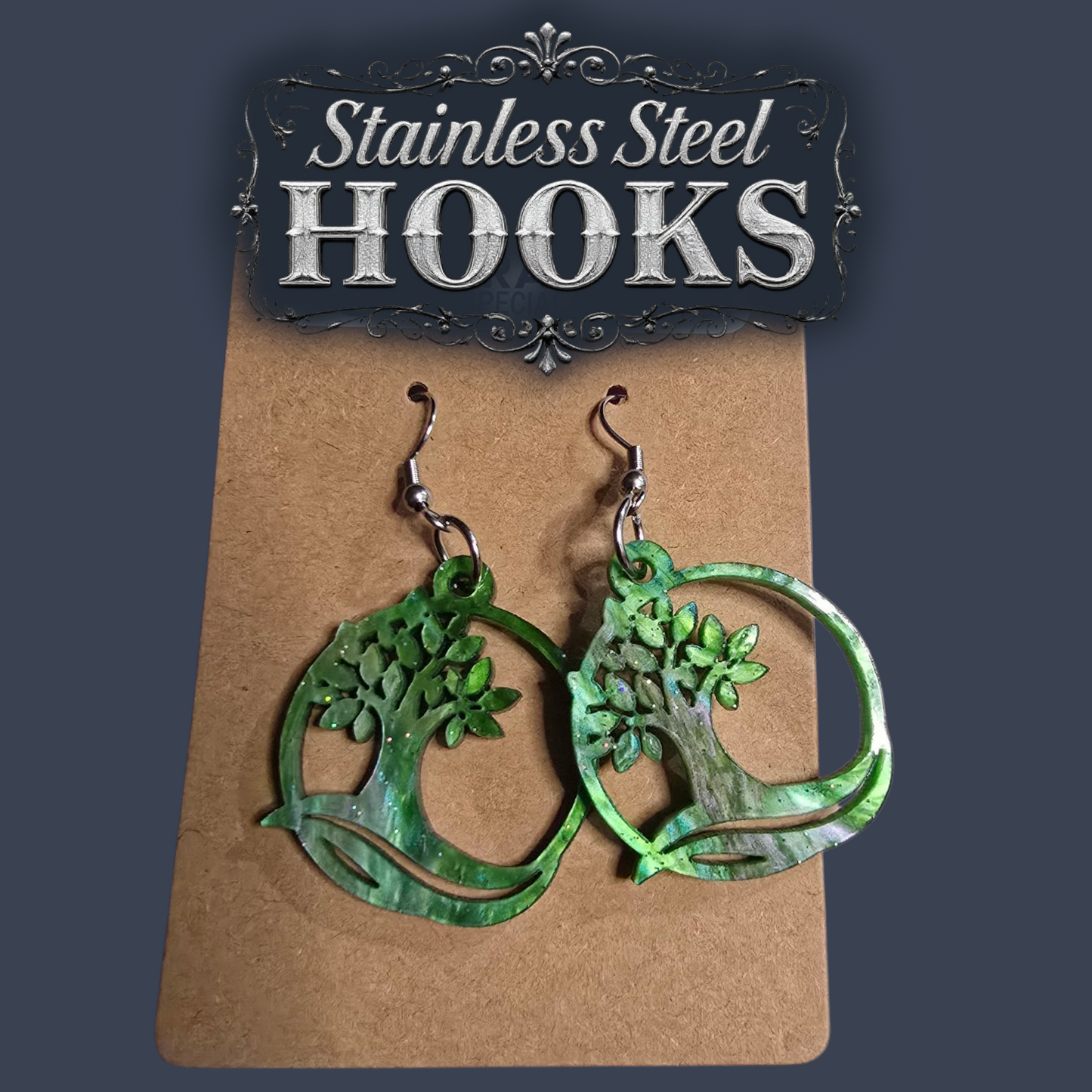 Premium Tree Dangle Earrings - 2025 Sacramento Special Convention - Stainless Steel Hooks