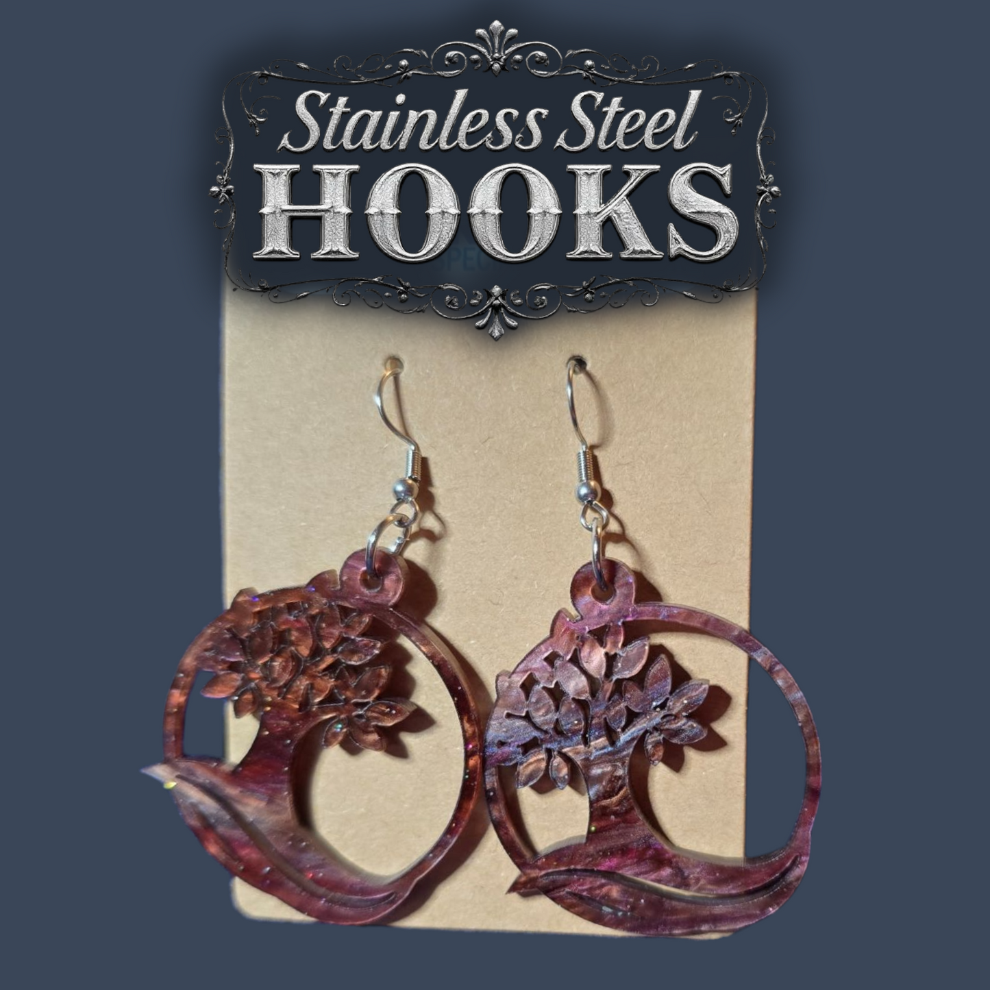 Premium Tree Dangle Earrings - 2025 Sacramento Special Convention - Stainless Steel Hooks