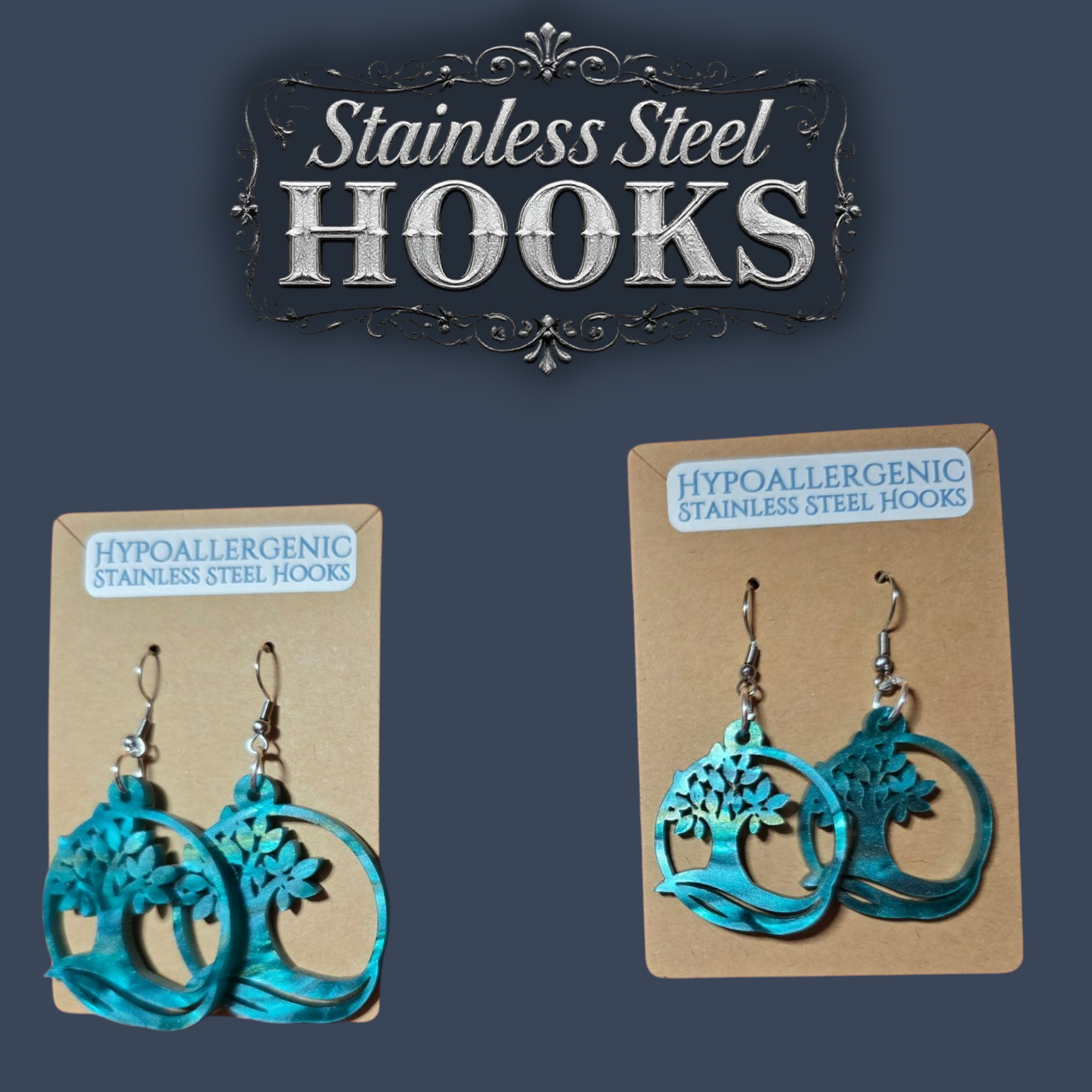 Premium Tree Dangle Earrings - 2025 Sacramento Special Convention - Stainless Steel Hooks