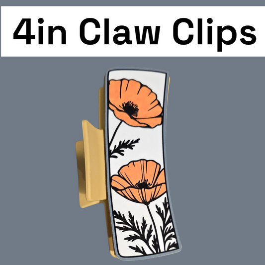 4in Hair Clip - Poppies