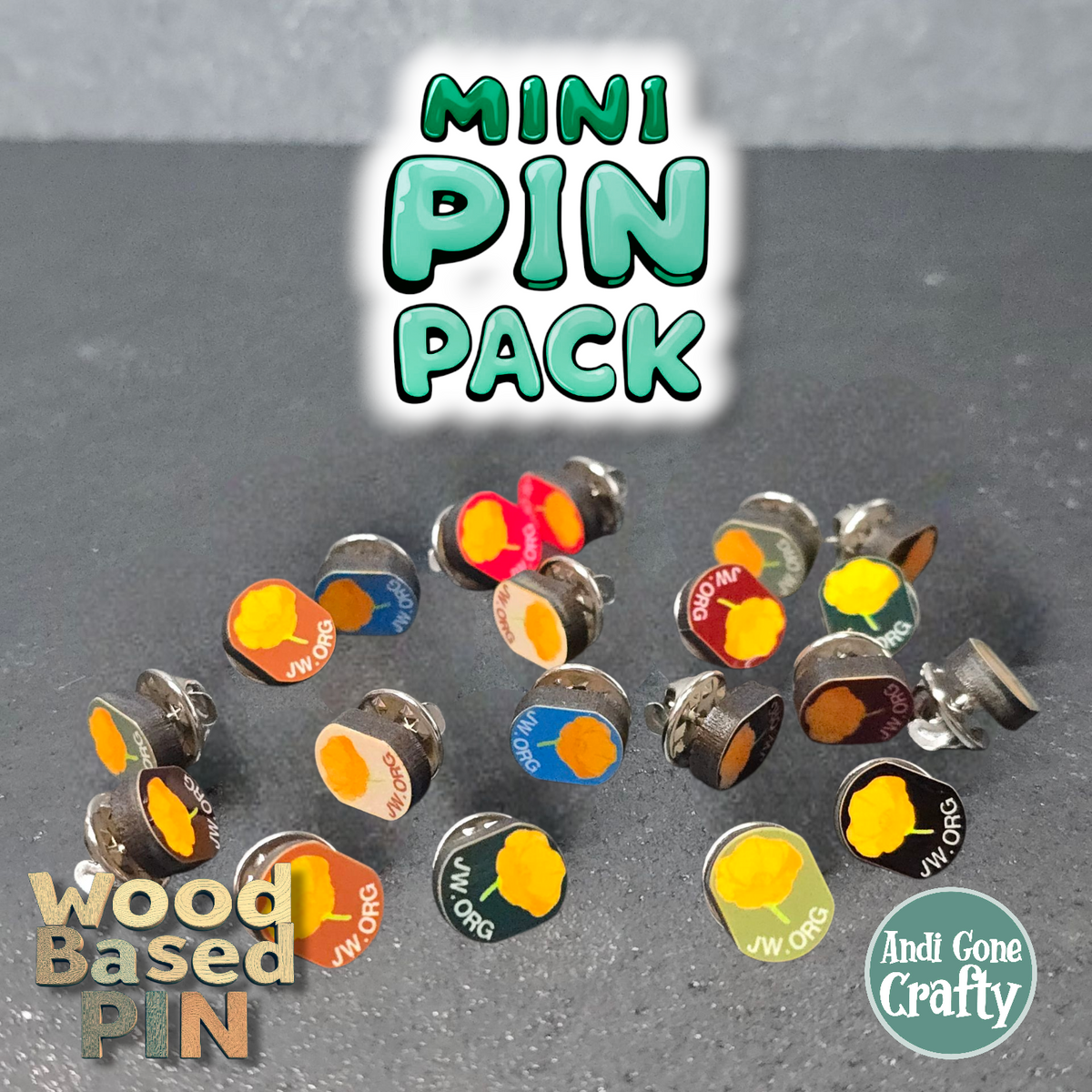 Oval Poppy with JW.ORG - Qty 20 - Small 0.5 in Mini Pin Pack