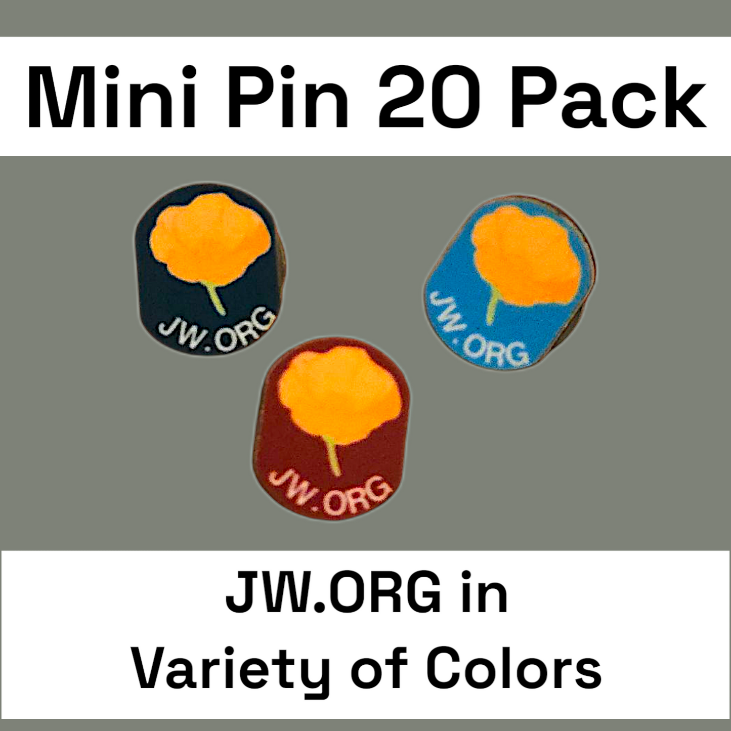Oval Poppy with JW.ORG - Qty 20 Mini Pin Pack
