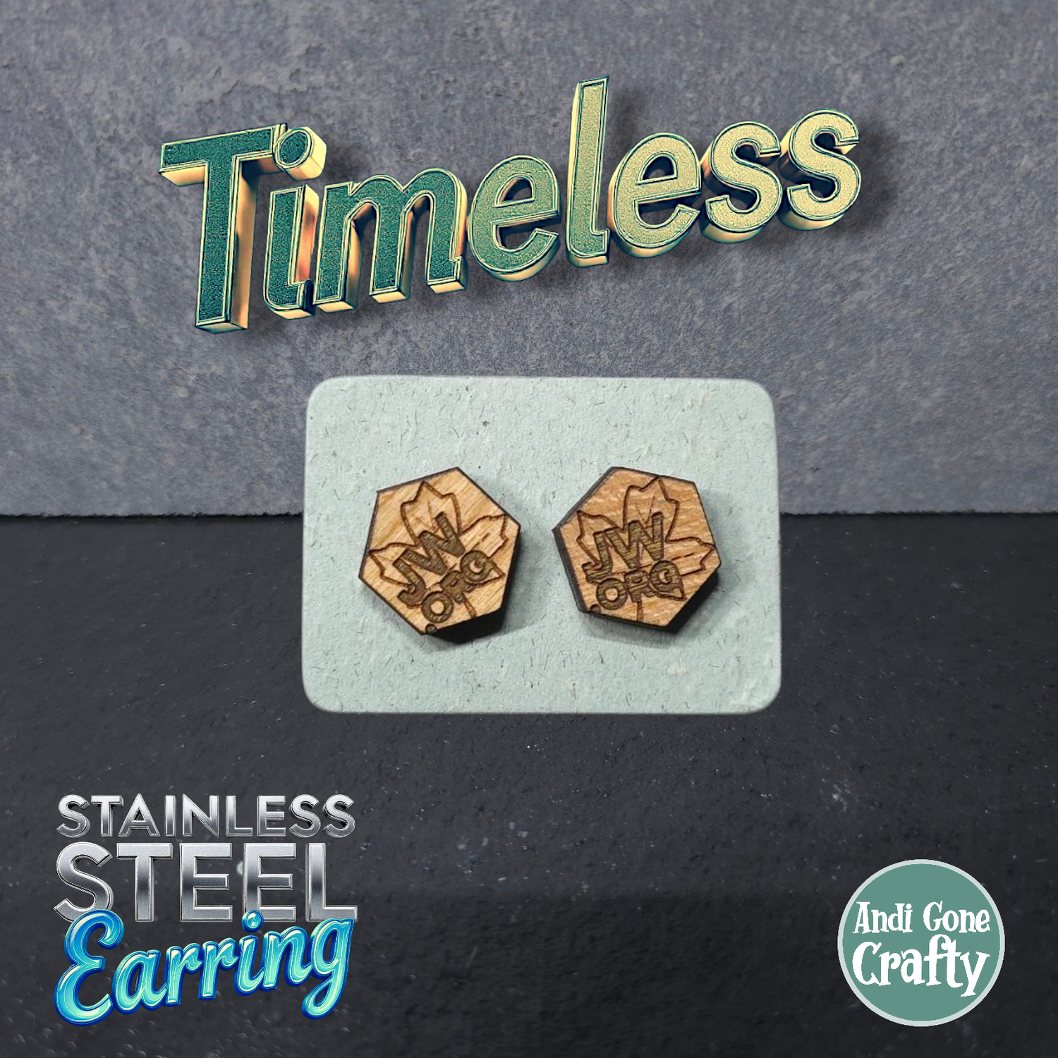 JW EARRINGS - STAINLESS STEEL POSTS