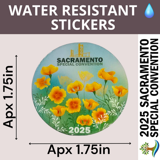 Teal Poppy Circle - Water Resistant Stickers (Bulk Pack of 18 Stickers)